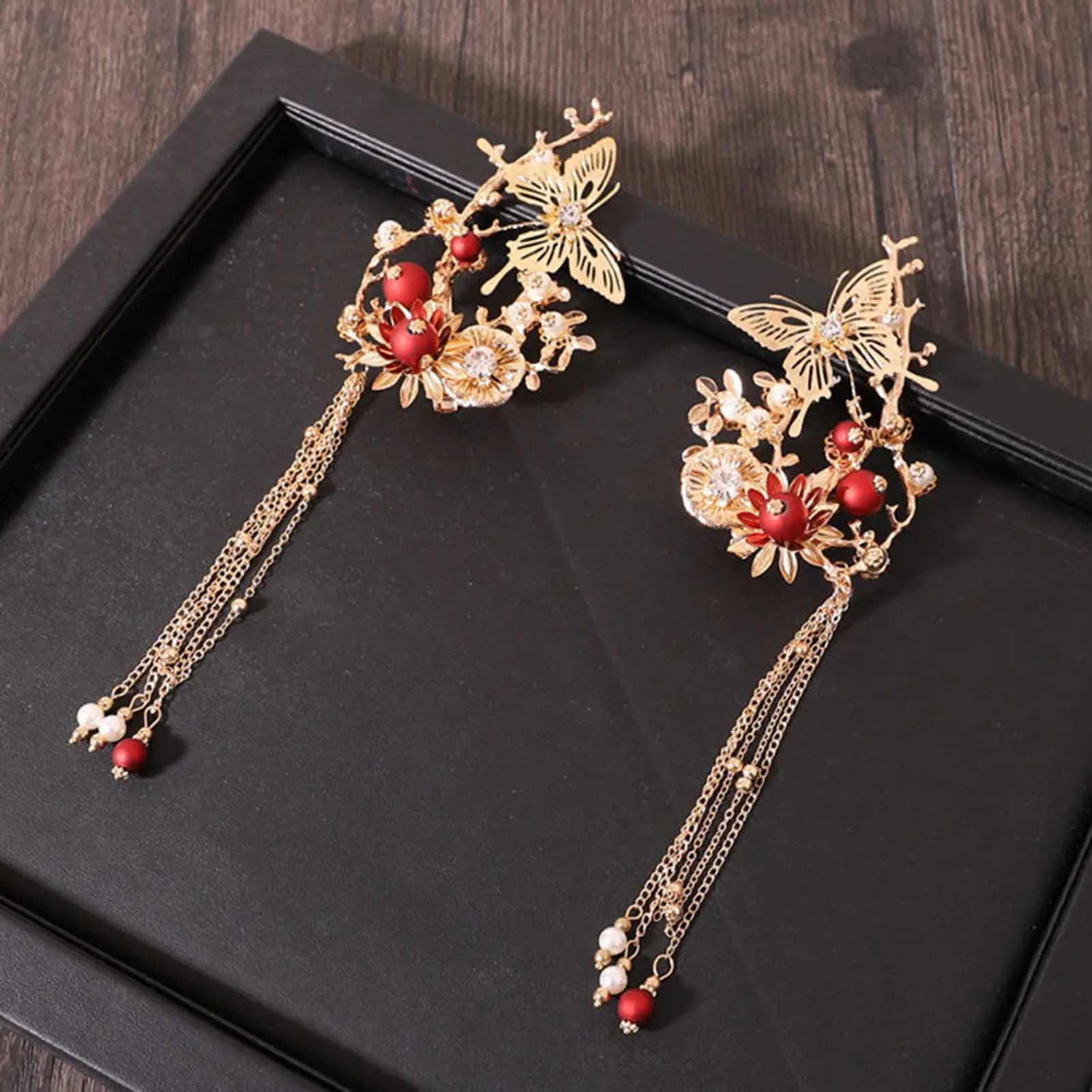Ancient Style Hairpin Set Vintage Chinese Tassel Hair Stick For Women Simple Wedding Phoenix Crown Exquisite Hair Accessories