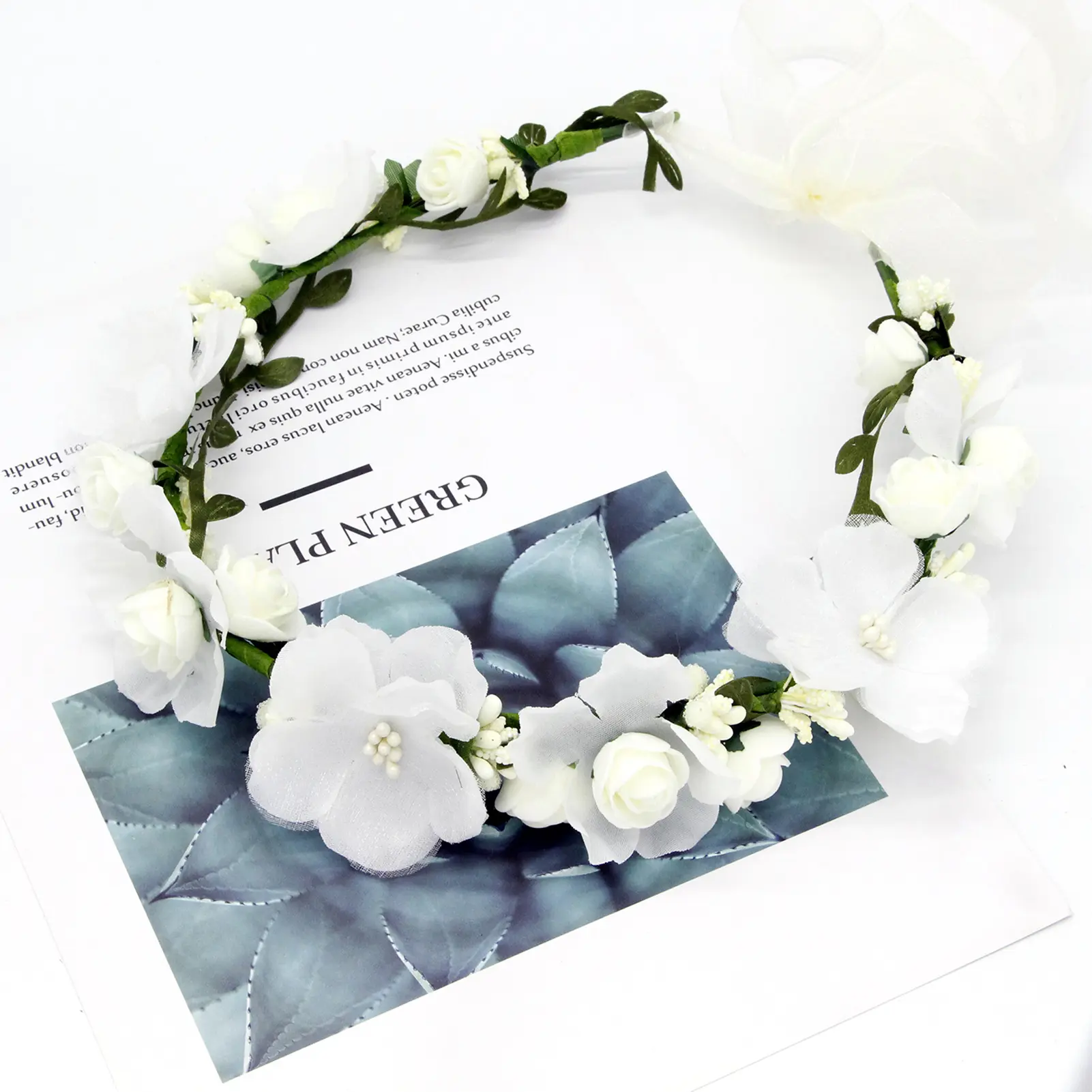 Elegant Flower Crown For Women Artificial Simulated Floral Garland Headband Travel Photography Hair Accessories Creative Hairpin