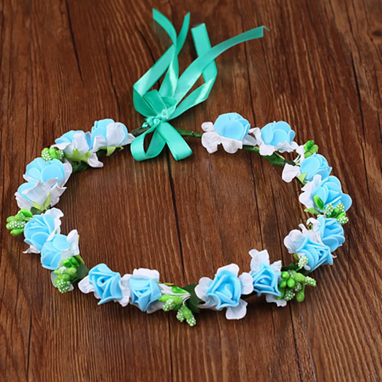 Bohemian Style Flower Crown For Women Handmade Gauze Flora Headband Sweet Romantic Hair Accessories Girls Photography Props 1pc