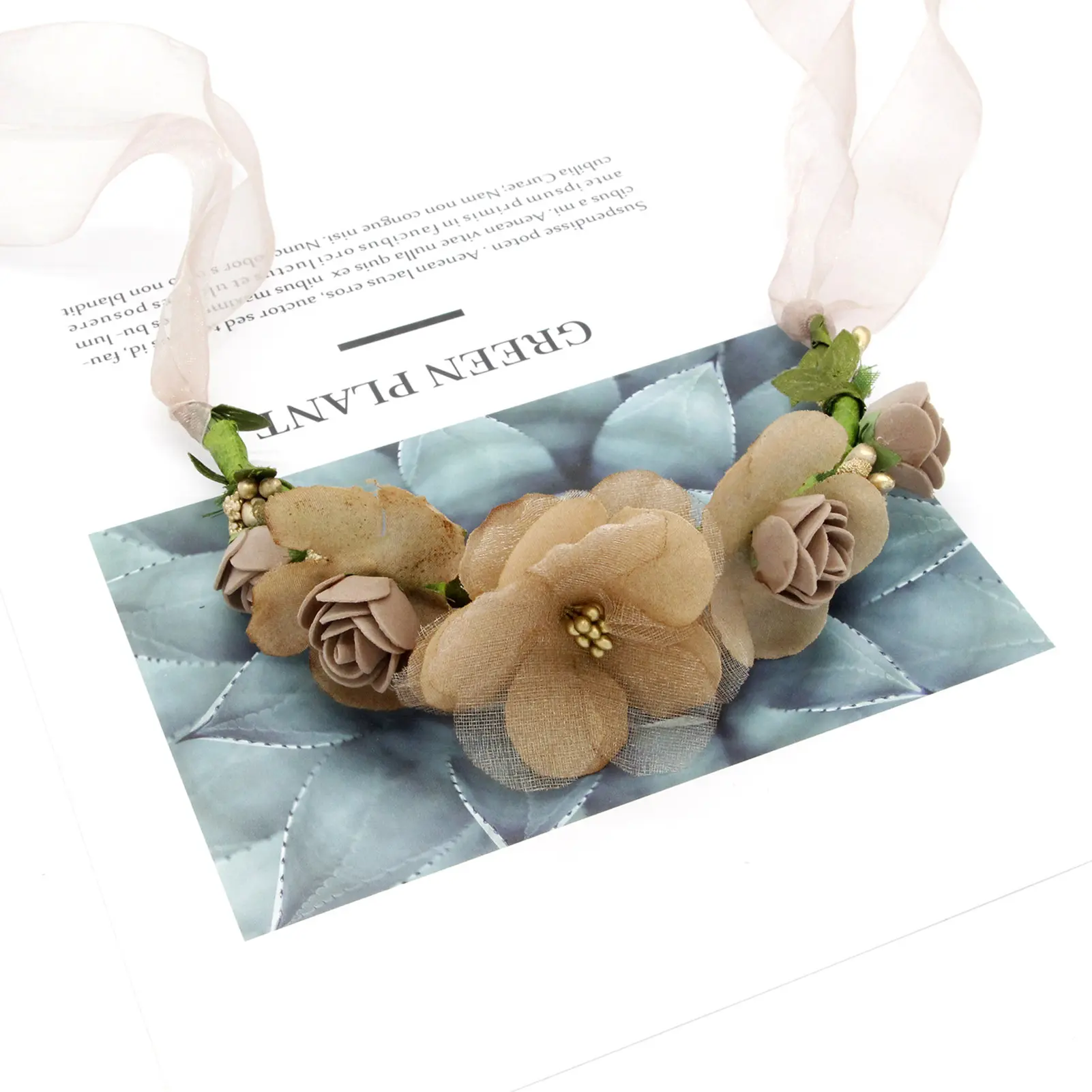 Elegant Flower Crown For Women Artificial Simulated Floral Garland Headband Travel Photography Hair Accessories Creative Hairpin