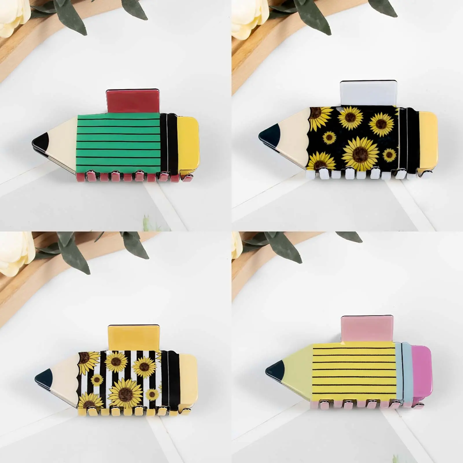 8cm Cartoon Hair Claw For Women Creative Pencil Shaped Shark Gripper Girls Daily Life Fashion Hair Accessories Hair Clips