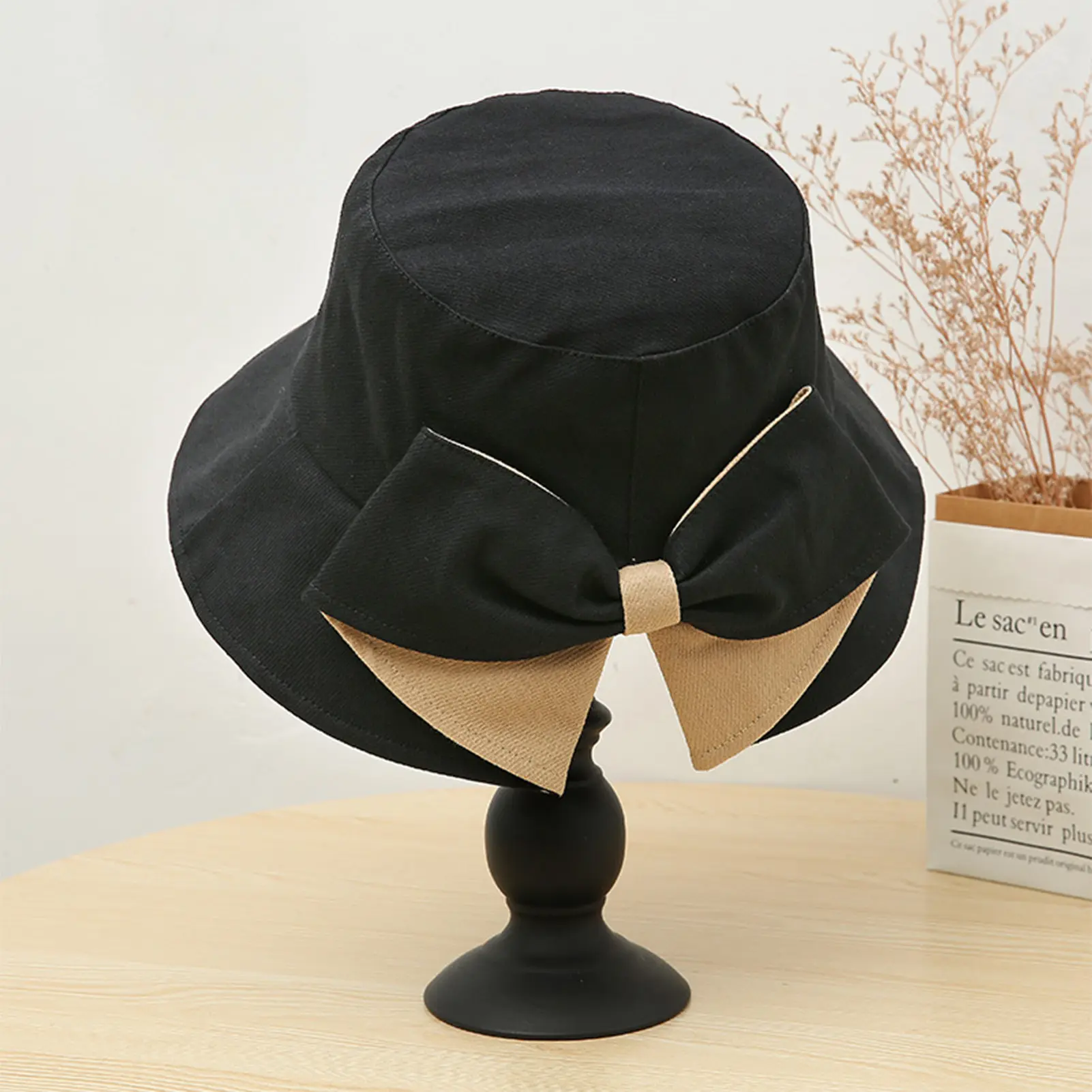 Summer Sun Hat For Women Elegant Large Bowknot Design Big Brimmed Fisherman's Hat Sweety Romantic Sunscreen Hat Girls Bucket Hat