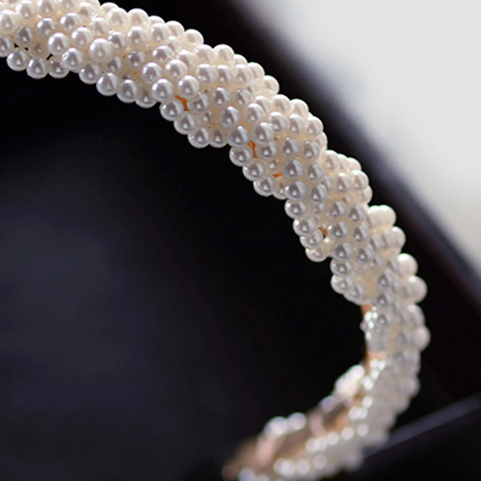 Elegant Pearl Hair Hoop For Women Exquisite Korean Style Handmade Pearl Studded Hairpin Travel Daily Life Jewelry Hair Accessory