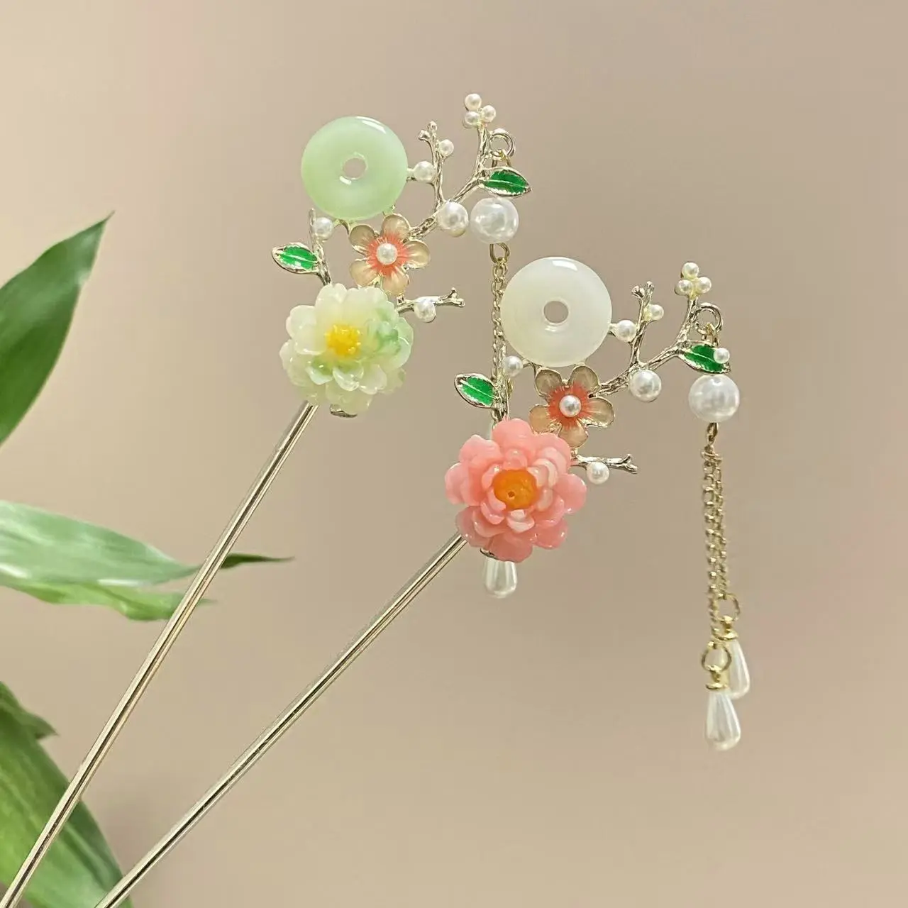 Fairy Spring Element Hairpin For Women Exquisite Flower Tassel Hair Stick Elegant Metal Jewelry Hair Accessories Hanfu Hair Pins