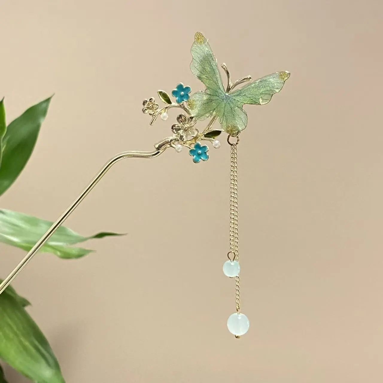 Fairy Spring Element Hairpin For Women Exquisite Flower Tassel Hair Stick Elegant Metal Jewelry Hair Accessories Hanfu Hair Pins