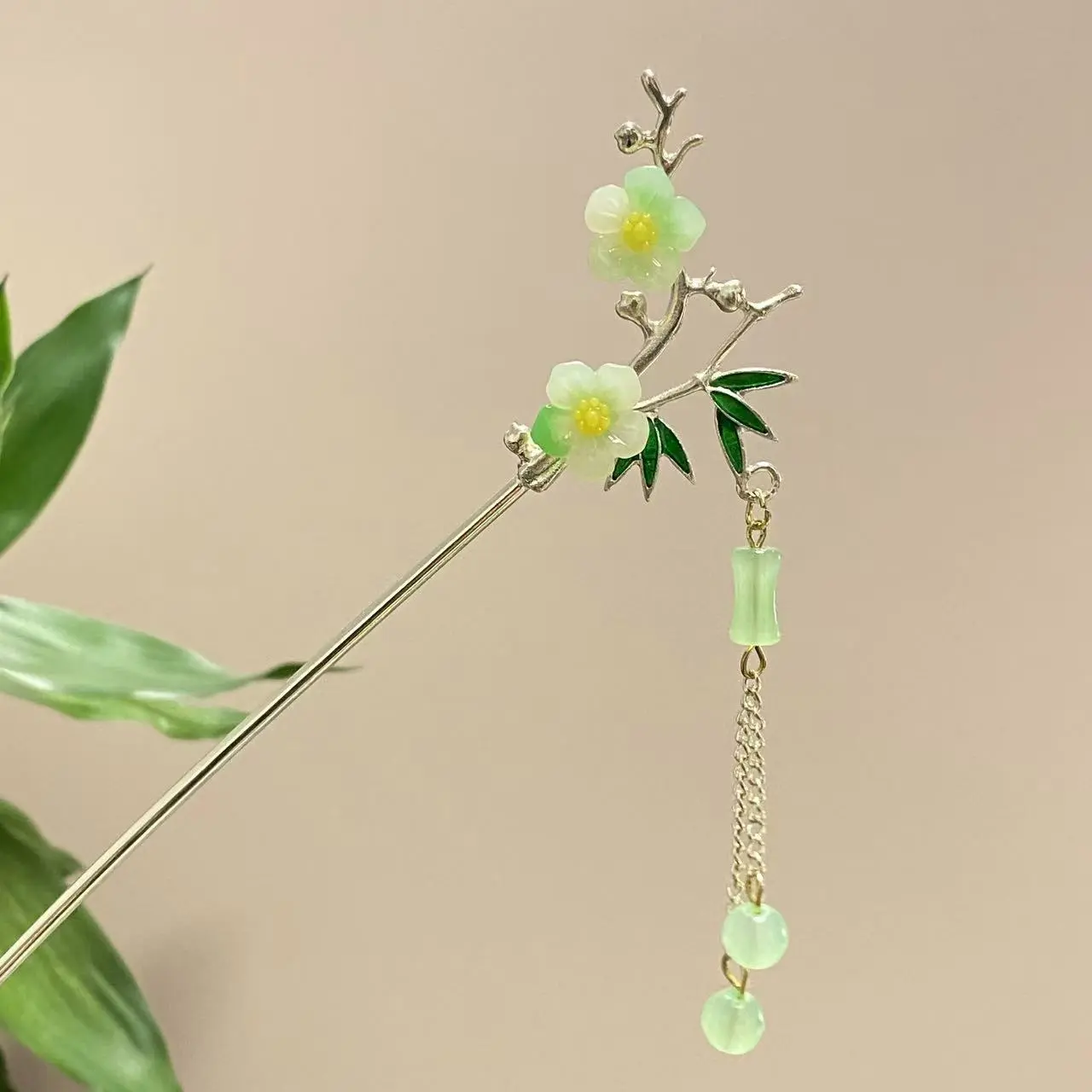Fairy Spring Element Hairpin For Women Exquisite Flower Tassel Hair Stick Elegant Metal Jewelry Hair Accessories Hanfu Hair Pins
