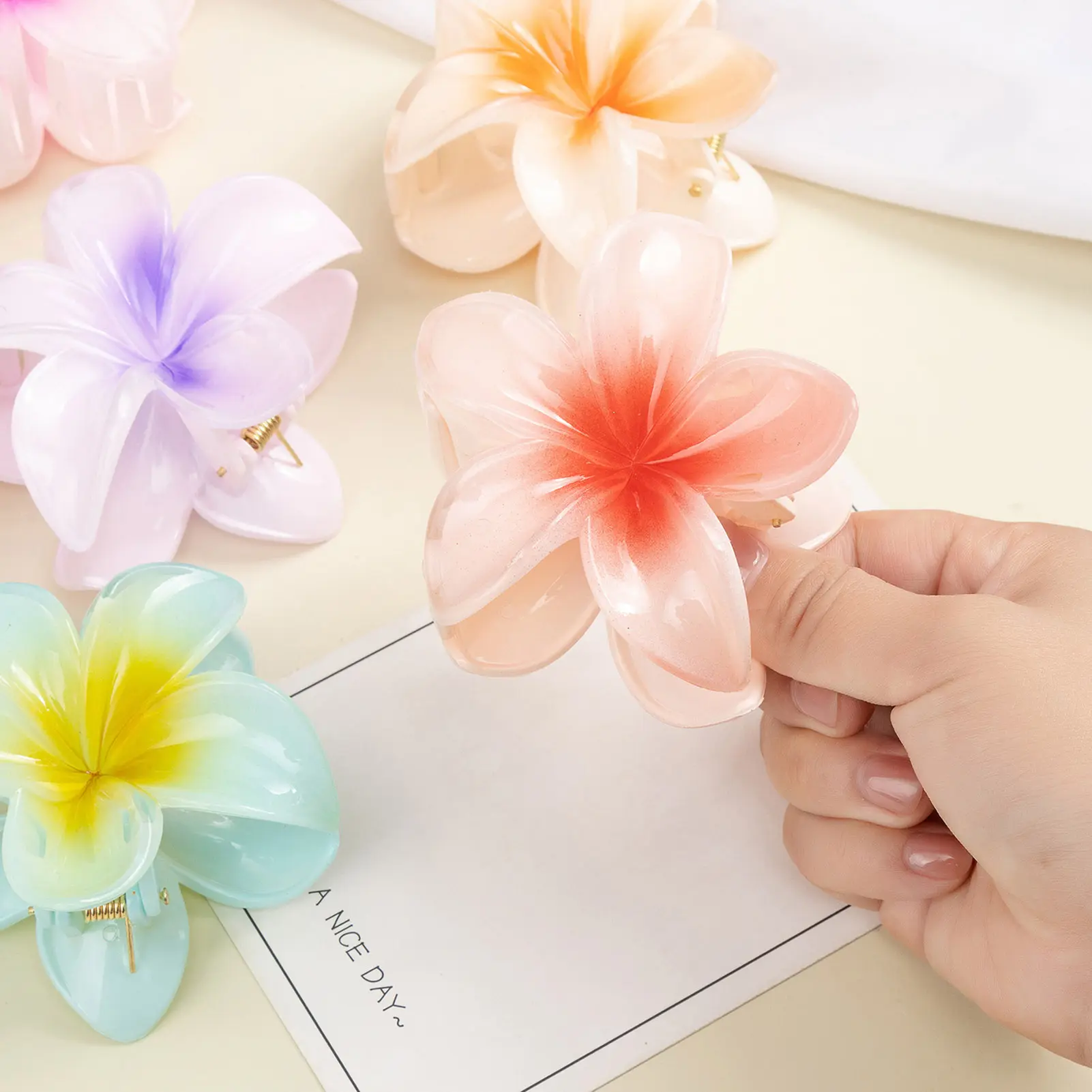 1/4/6pcs Flower Claw Clips For Women Summer Sweety Flower Shape Acetic Acid Hair Clip Elegant Bohemia Style Hair Accessories