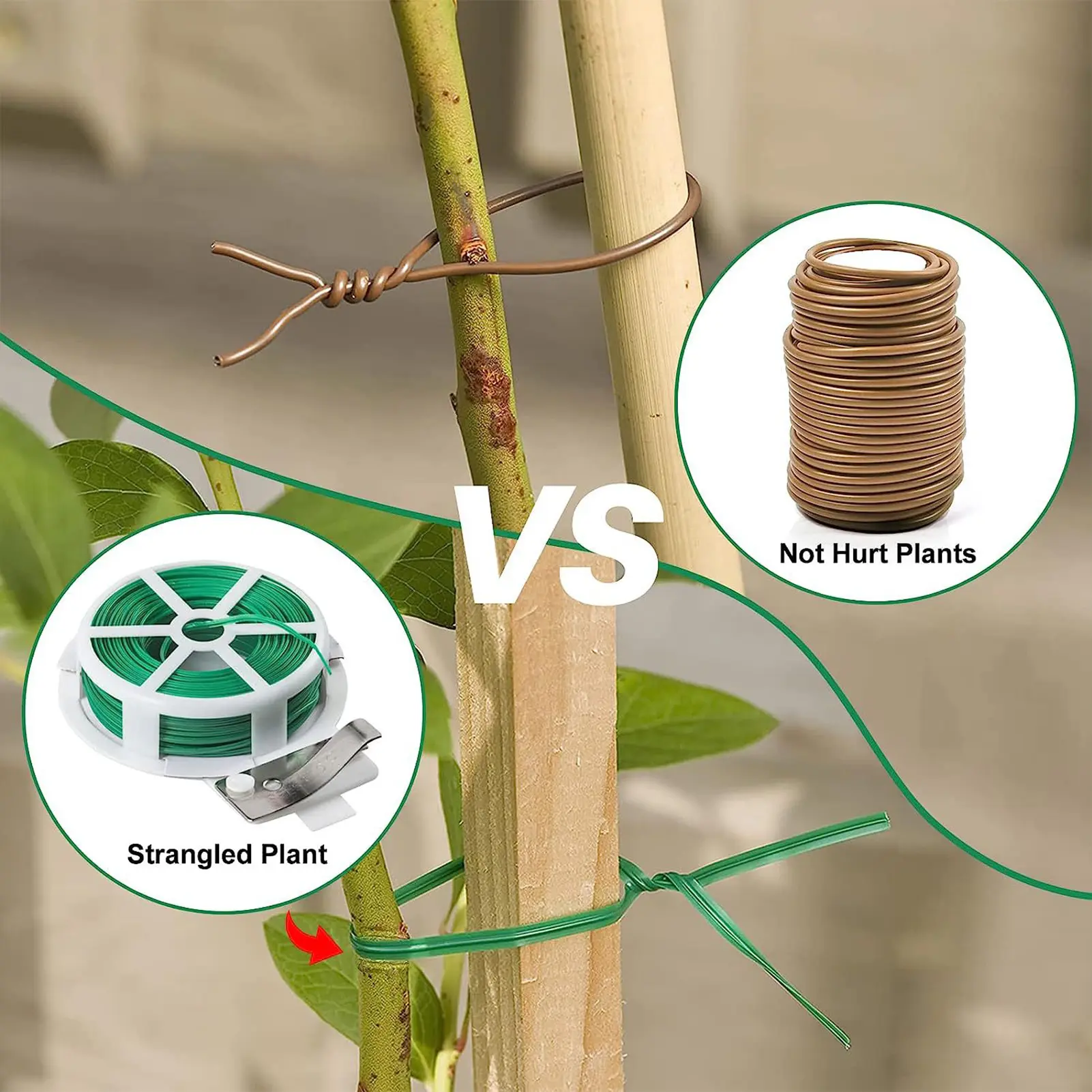 20m Garden Zip Ties Metal Plant Fixed Zip Ties Vine Root Fixation Straps Multifunction Wire Support Straps Gardening Accessories