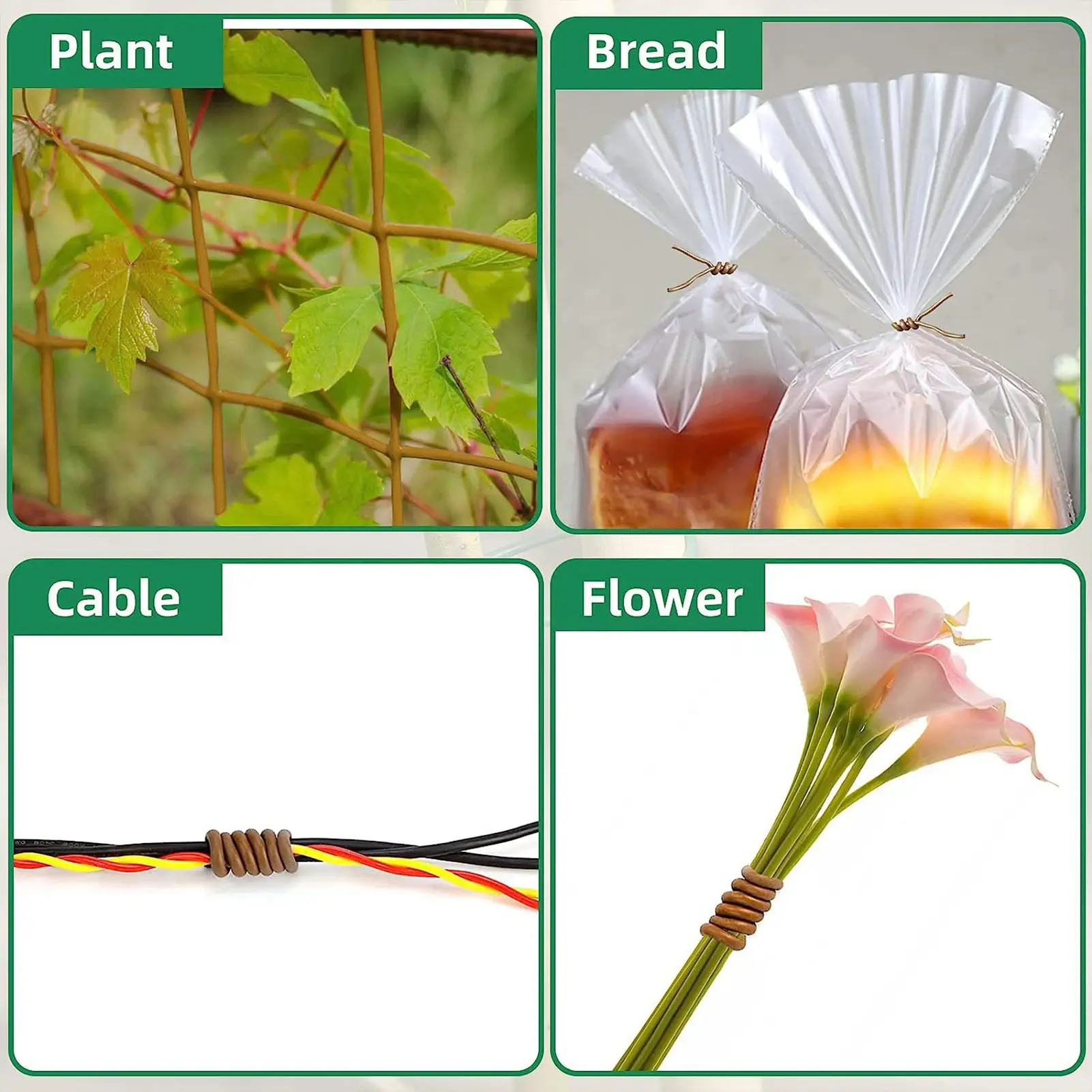 20m Garden Zip Ties Metal Plant Fixed Zip Ties Vine Root Fixation Straps Multifunction Wire Support Straps Gardening Accessories