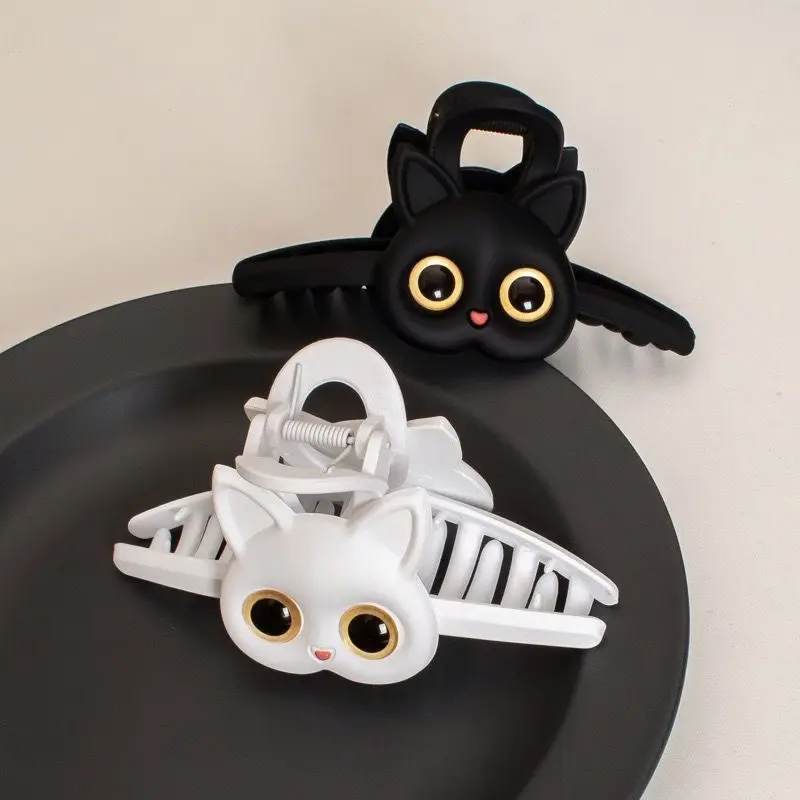 10/11cm Large Hair Claw For Women Lovely Cartoon Bear Cat Element Shark Hair Gripper Summer Outdoor Plastic Geometric Hair Clip