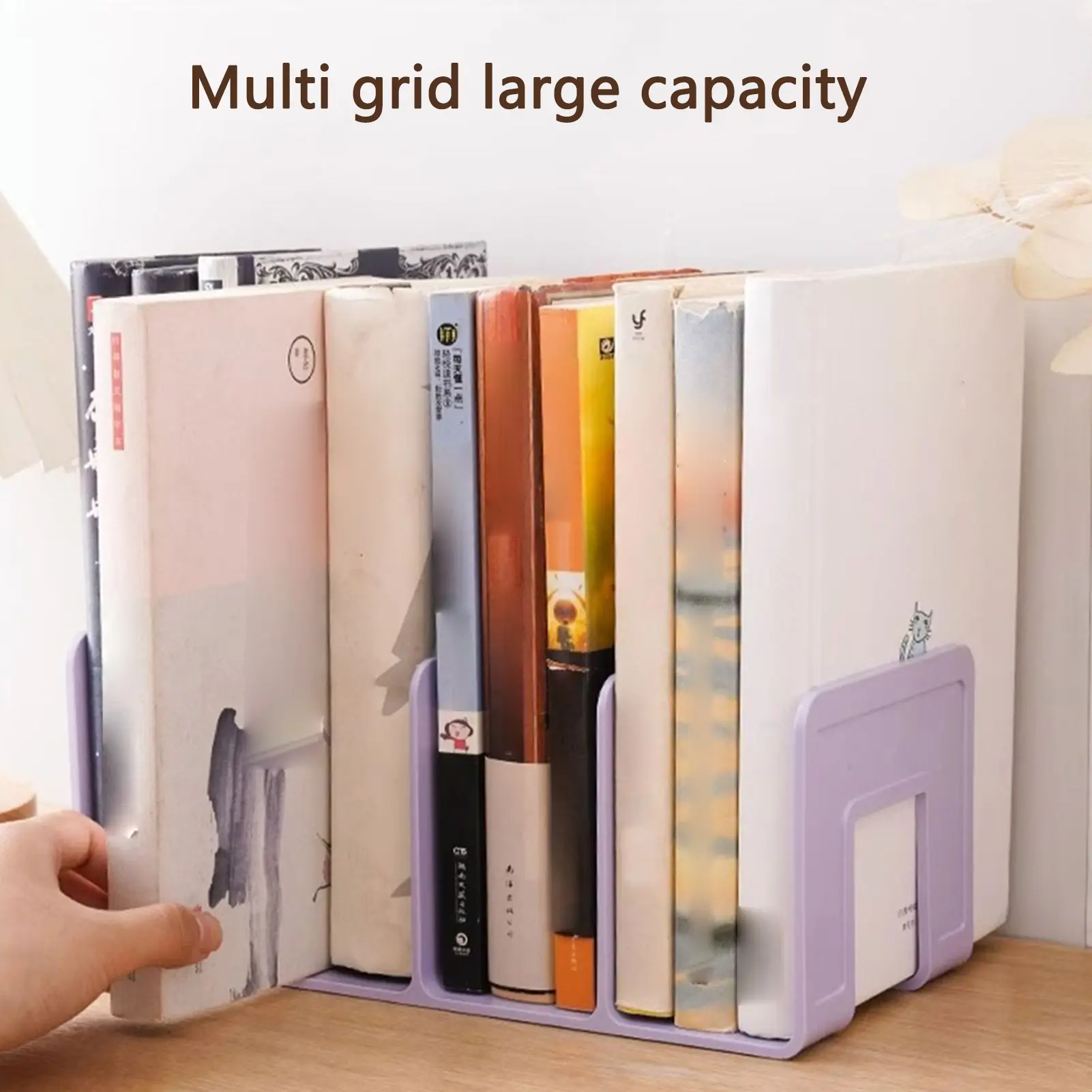 Desktop File Storage Rack Macaron Colored Plastic Folder School Company Office Vertical Book Notebook Holder Organizer Supplies
