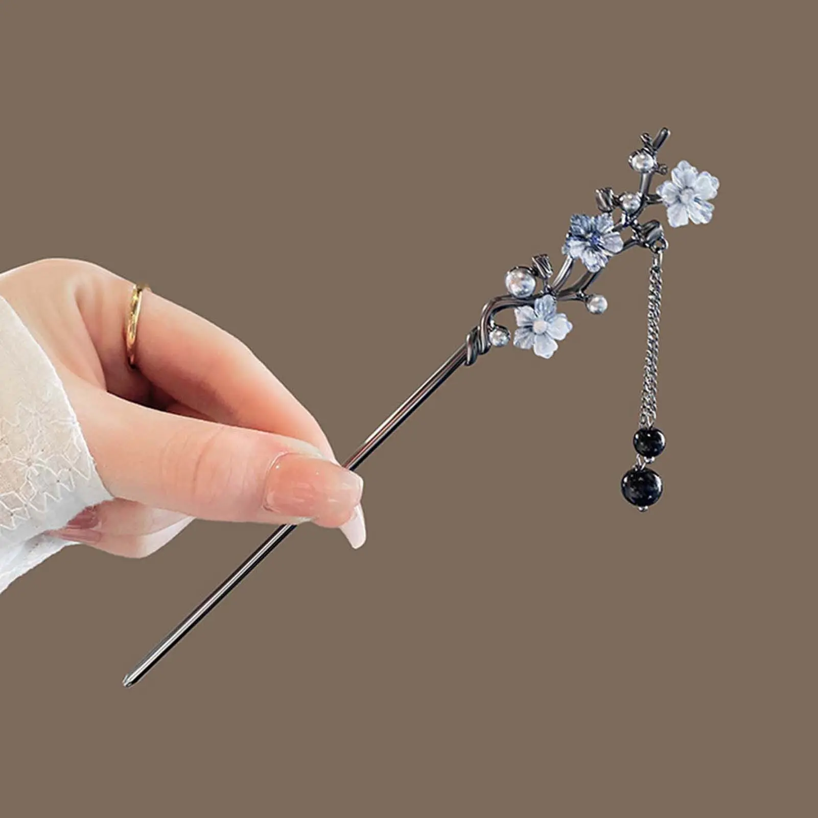Neo Chinese Style Metal Hairpin For Women Exquisite Flower Butterfly Tassel Hair Stick Hanfu Dress Jewelry Hair Accessories 1pc