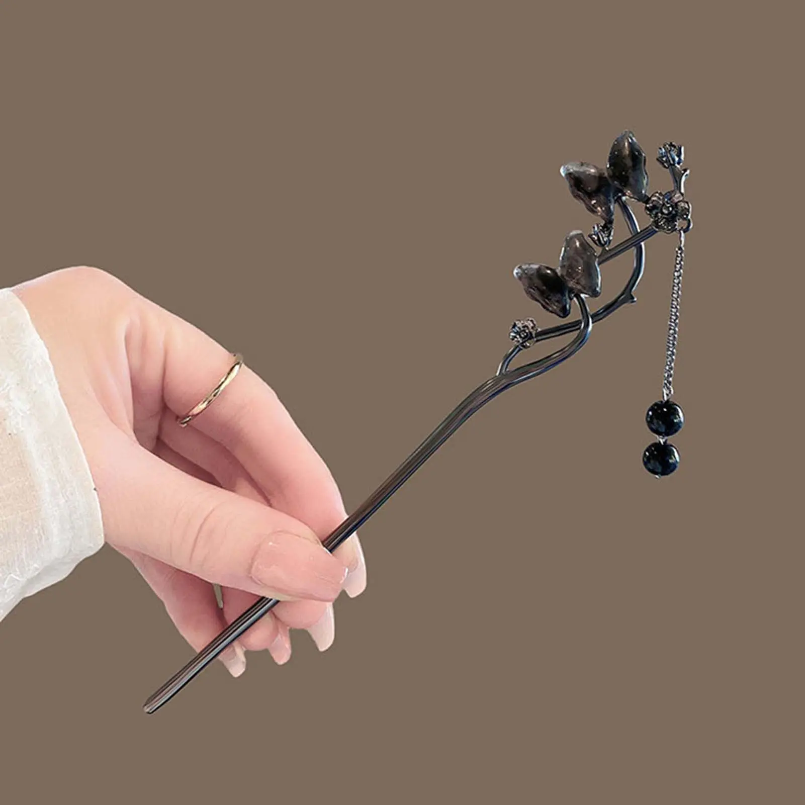 Neo Chinese Style Metal Hairpin For Women Exquisite Flower Butterfly Tassel Hair Stick Hanfu Dress Jewelry Hair Accessories 1pc
