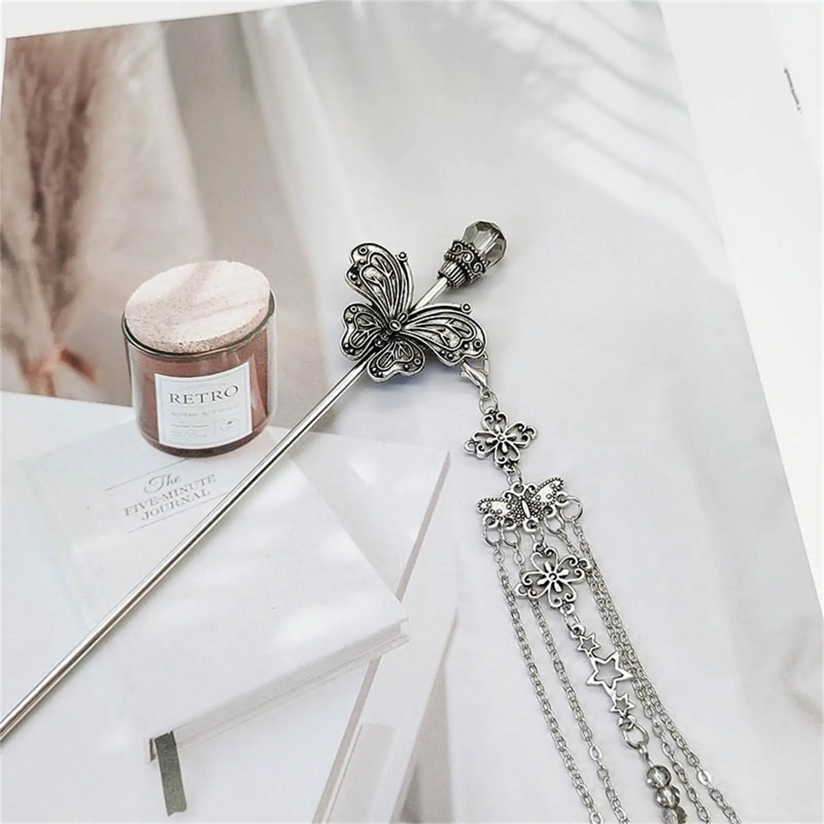 Neo Chinese Style Hairpin For Women Elegant Butterfly Tassel Hair Stick Vintage Reluster Metal Hairpin Dress Hair Accessories