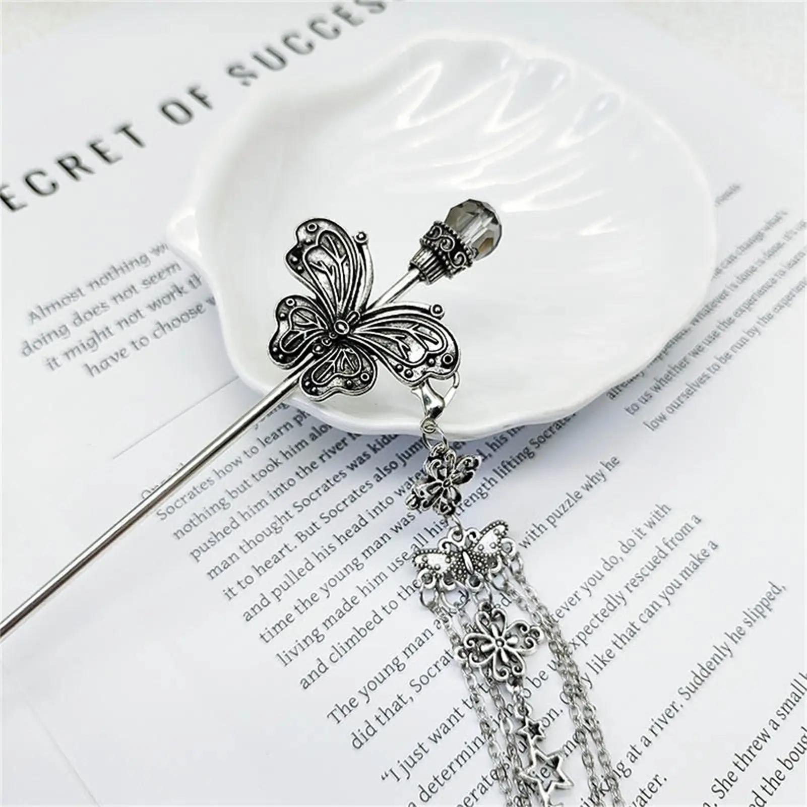 Neo Chinese Style Hairpin For Women Elegant Butterfly Tassel Hair Stick Vintage Reluster Metal Hairpin Dress Hair Accessories