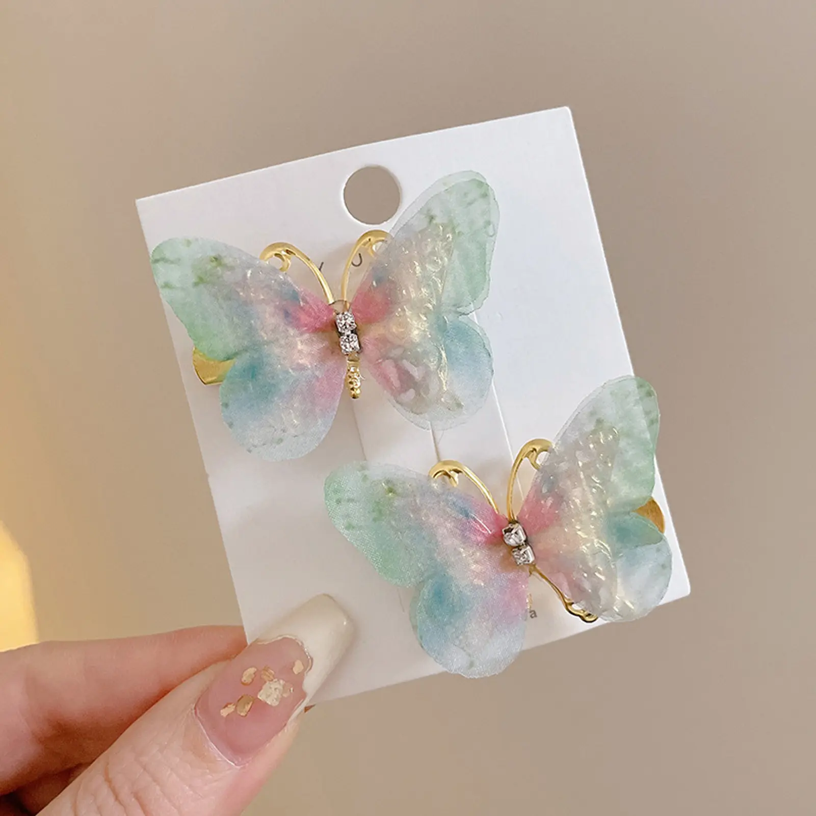 Creative Activity Butterfly Hair Clip For Women Girls Exquisite Rhinestone Gradient Butterfly Hair Clips Cute Hair Accessories