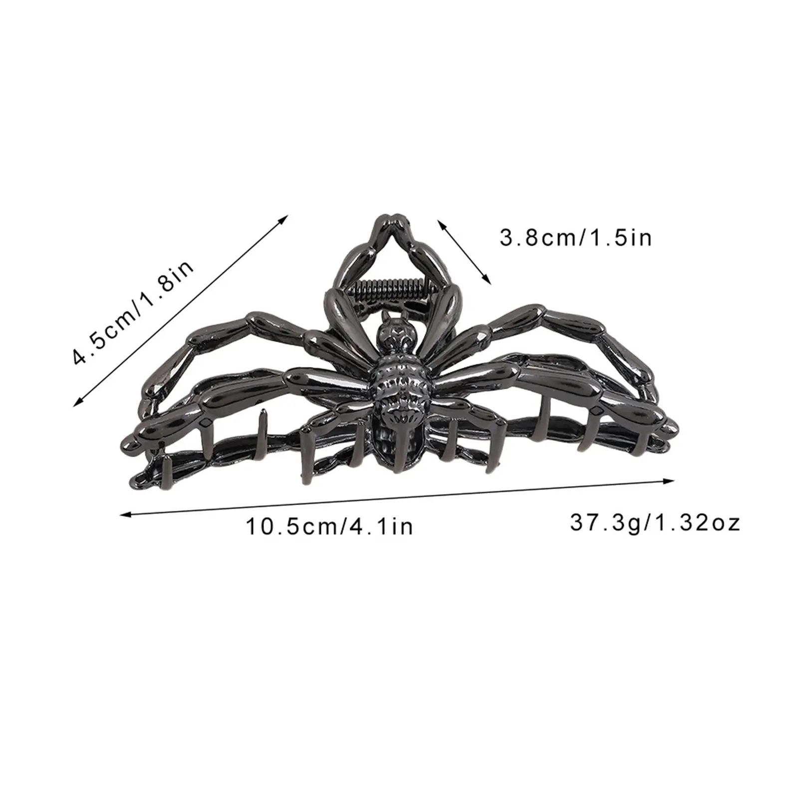 10.5cm Halloween Hair Claw For Women Creative Alloy Spider Shaped Shark Gripper Trendy Metal Hair Accessories Girls Hairpin