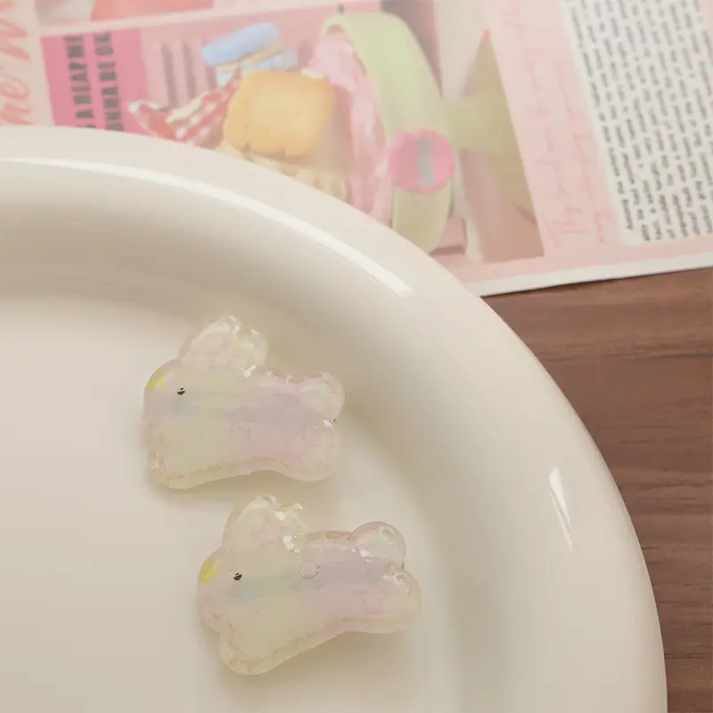 Y2K Bunny Hair Clip For Women Girls Sweety Acrylic Duckbill Clip Rabbit Shaped Jelly Colored Hair Clip Hair Accessory 1/5/10pcs