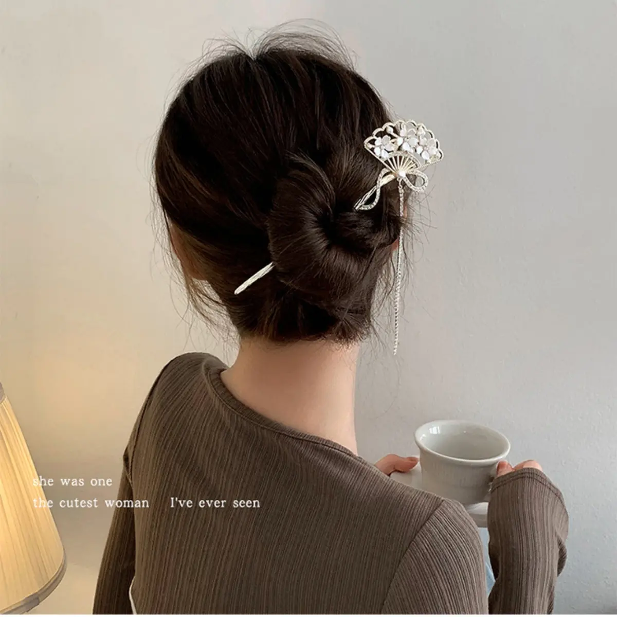 Elegant Flower Tassel Hairpin For Women Exquisite Neo-chinese Style Metal Hair Stick Girls Fashion Jewelry Hair Accessories