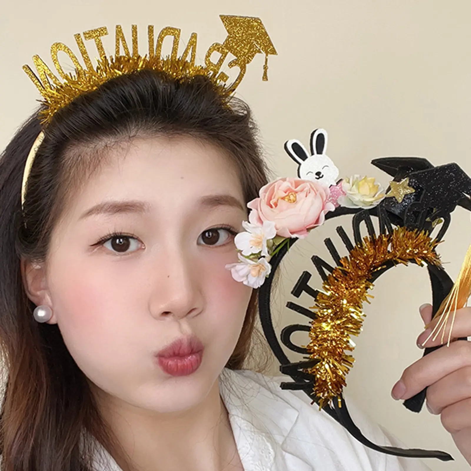 Graduation Season Headband For Men And Women Creative Bachelor's Hat Shaped Headband Graduation Decoration Photography Props