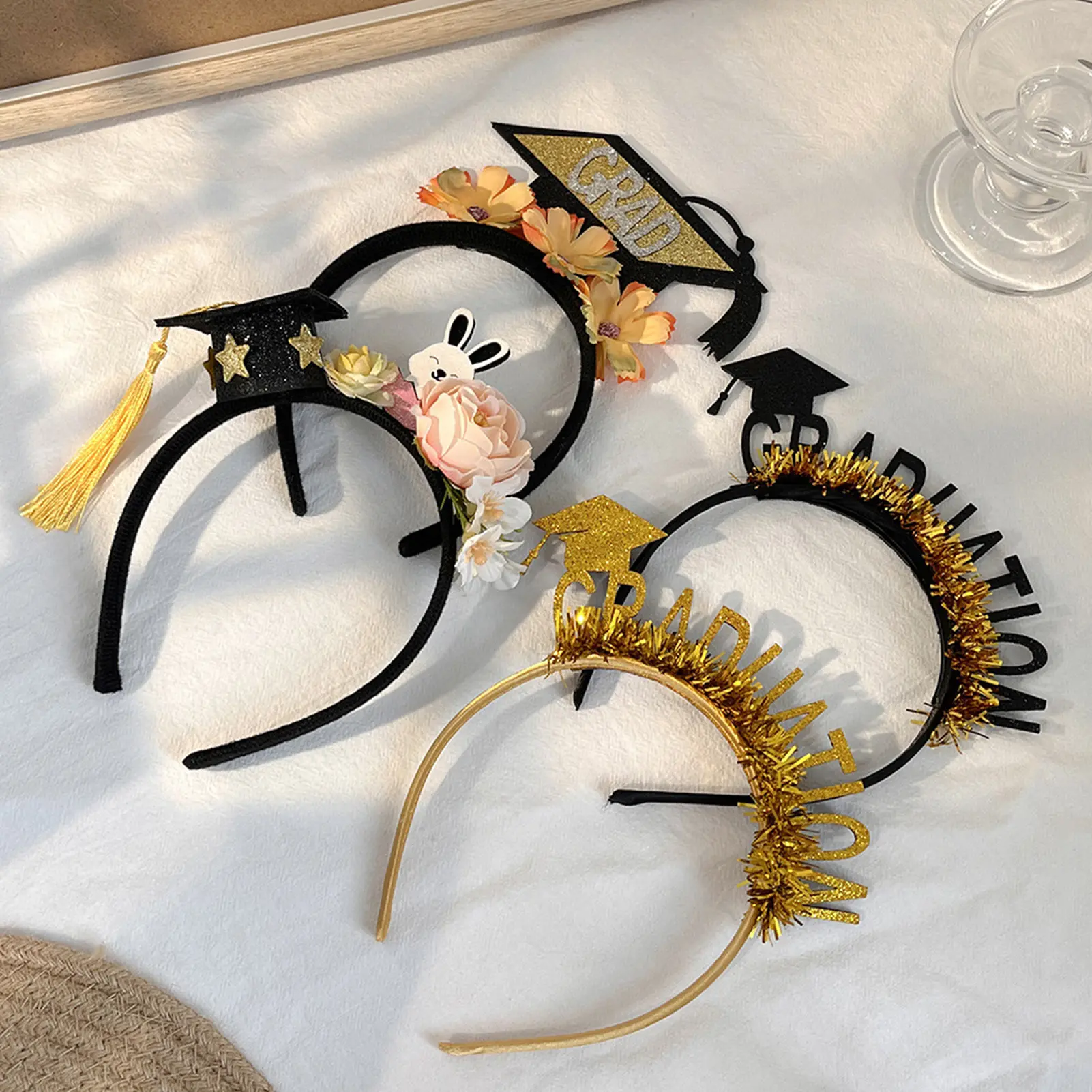 Graduation Season Headband For Men And Women Creative Bachelor's Hat Shaped Headband Graduation Decoration Photography Props