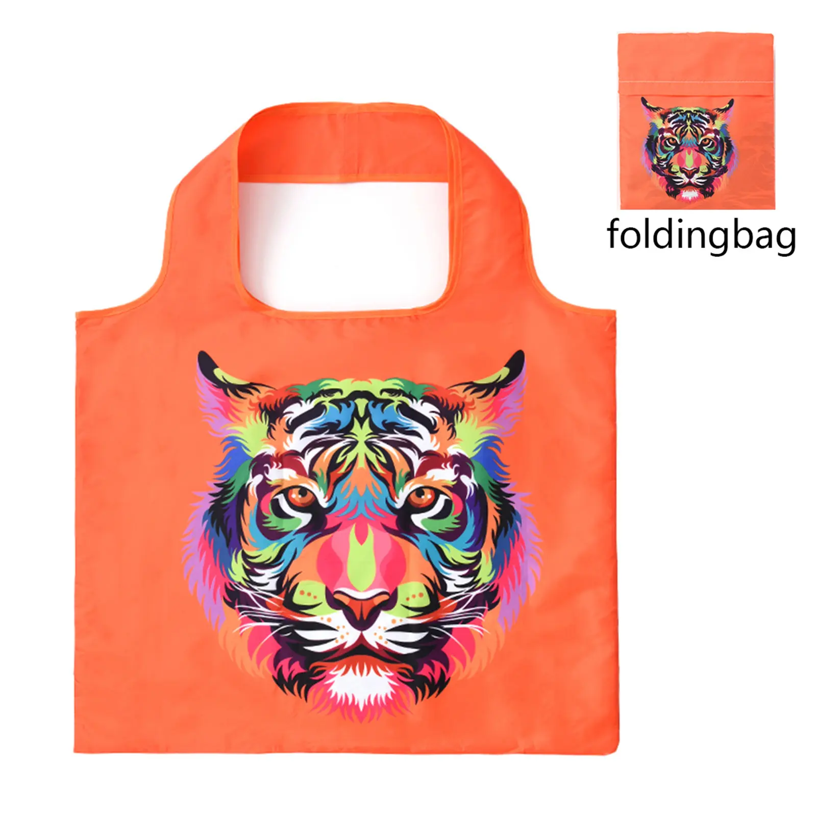 12x15cm Large Capacity Shopping Bag Portable Folding Polyester Storage Bag For Food Groceries Clothes Camping Travel Storage Bag