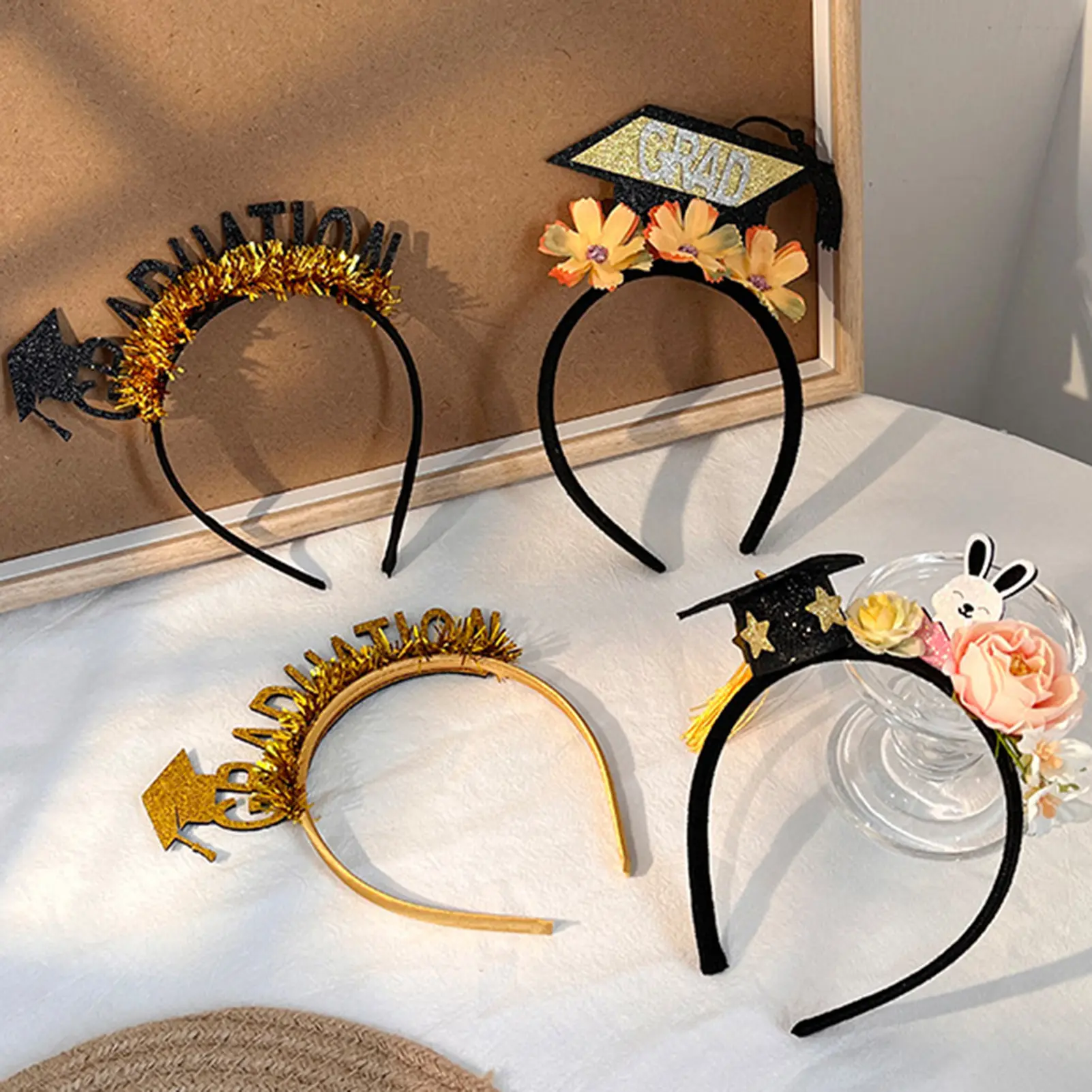 Graduation Season Headband For Men And Women Creative Bachelor's Hat Shaped Headband Graduation Decoration Photography Props
