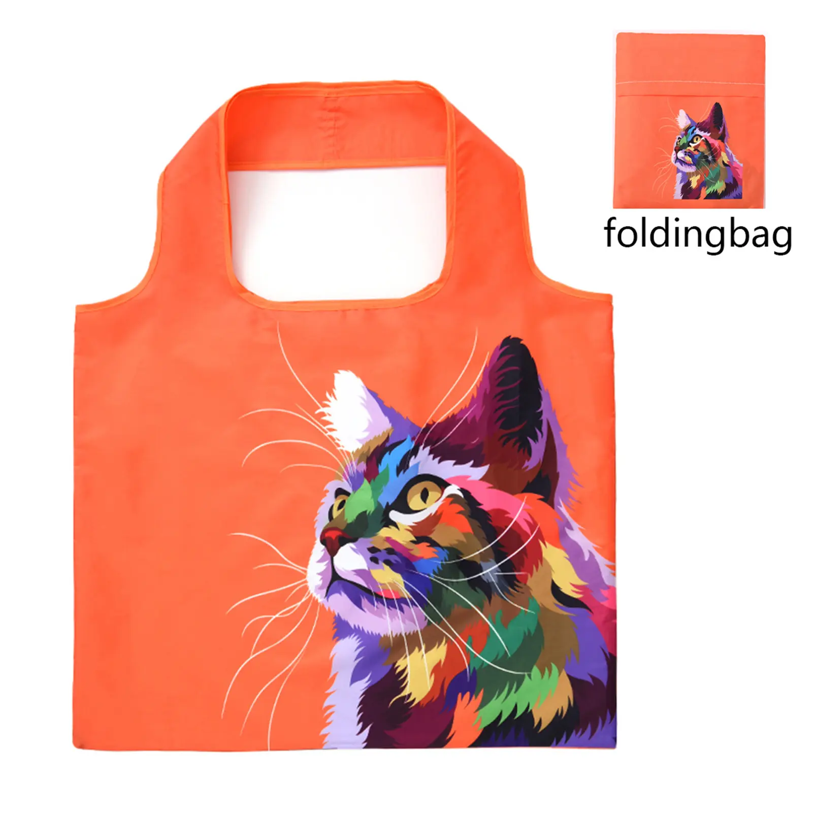 12x15cm Large Capacity Shopping Bag Portable Folding Polyester Storage Bag For Food Groceries Clothes Camping Travel Storage Bag