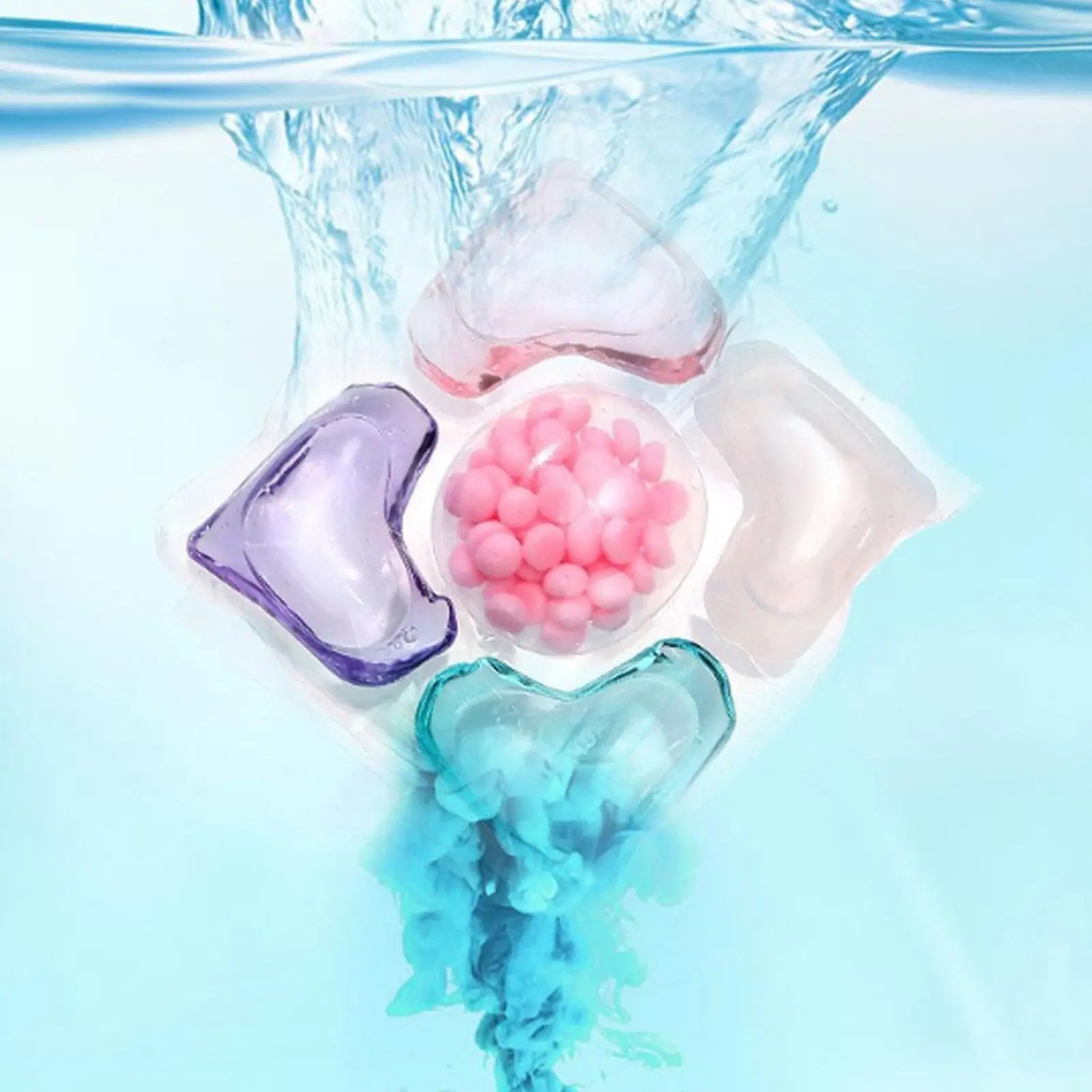 50pcs Laundry Beads 5-in-1 Water-soluble Multi-functional Laundry Gel Convenient Clothing Cleaning Solution Laundry Supplies