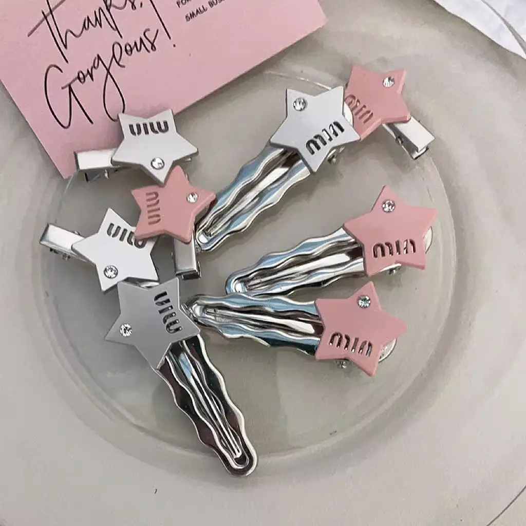 Y2K Style Hair Clips Vintage Punk Metal Barrettes For Women Girl Sweety Romantic Dopamine Glitter Metal Hair Accessories Hairpin