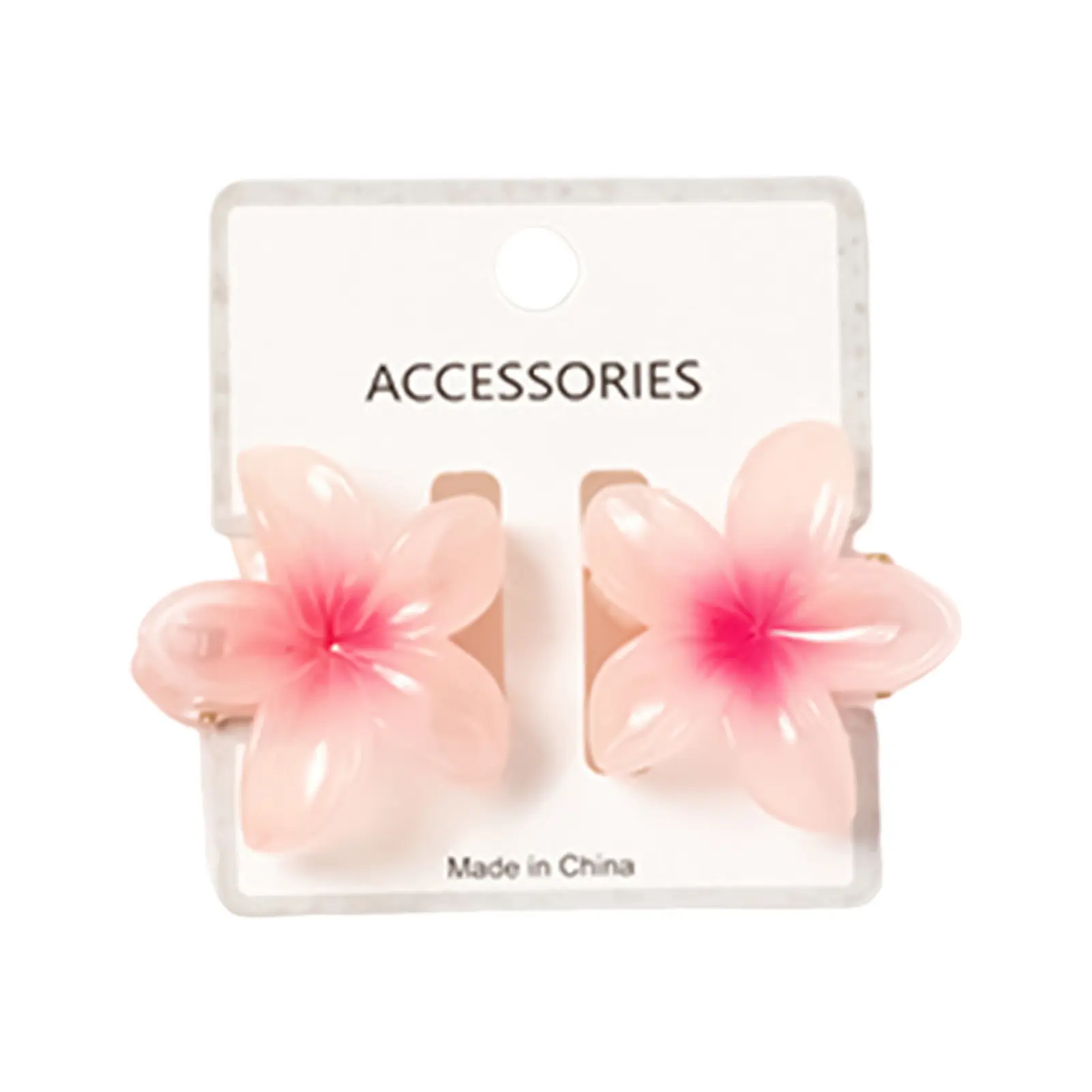 1/2pcs Korean Style Hair Claws For Women Hawaii Flower Hair Clip Color Gradient Shark Claws Girls Summer Vacation Hair Accessory