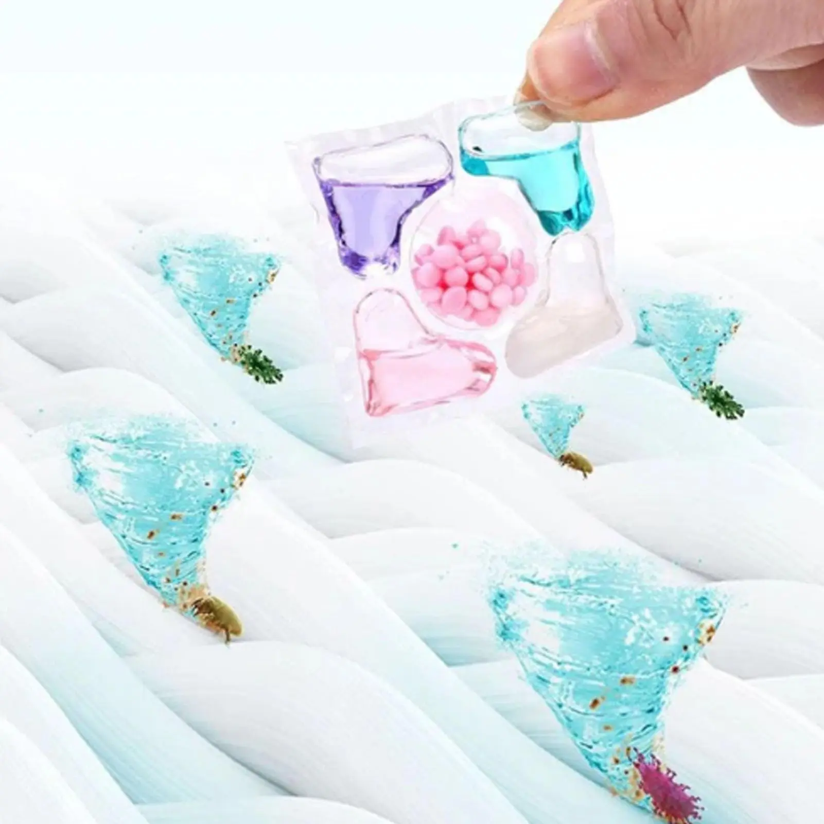 50pcs Laundry Beads 5-in-1 Water-soluble Multi-functional Laundry Gel Convenient Clothing Cleaning Solution Laundry Supplies