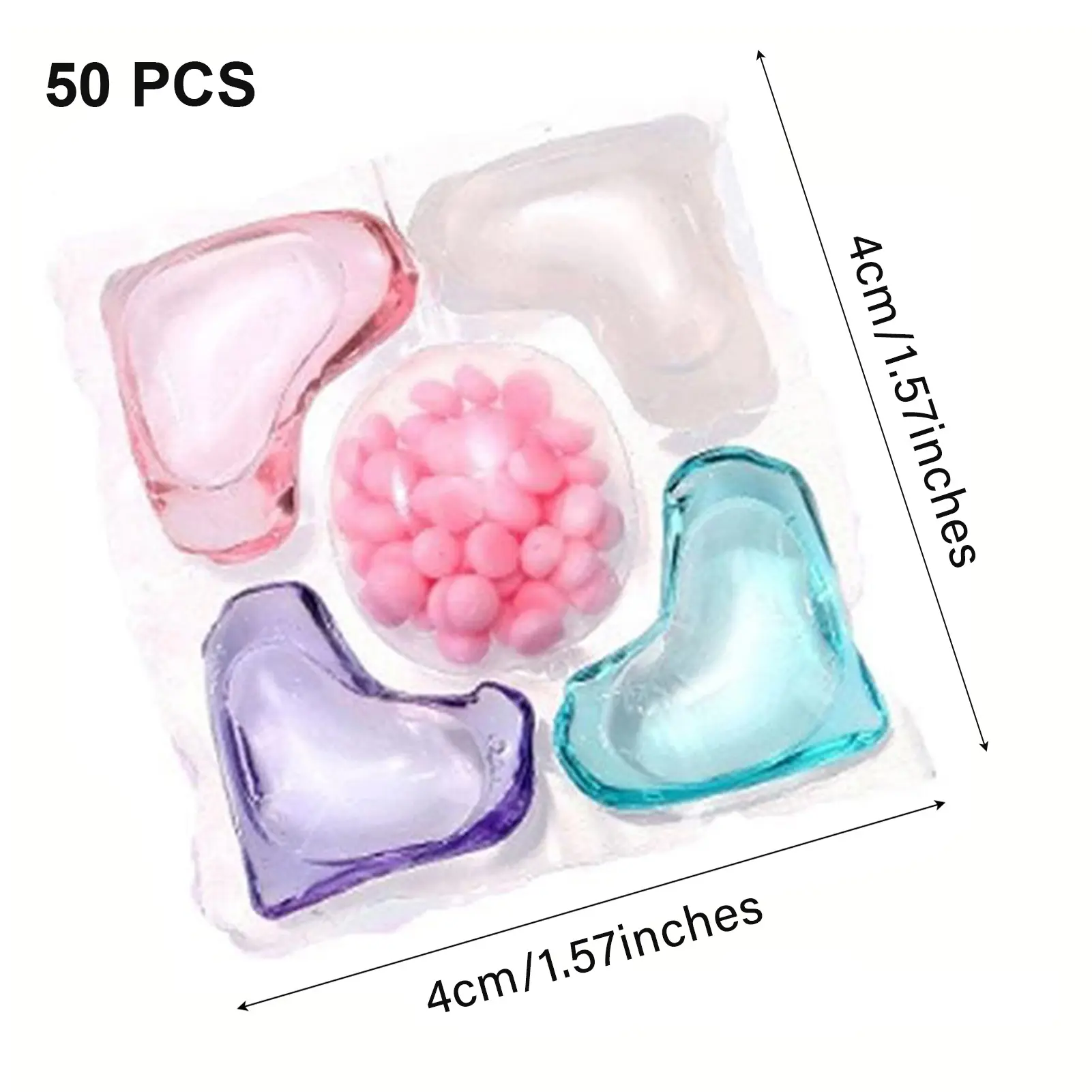 50pcs Laundry Beads 5-in-1 Water-soluble Multi-functional Laundry Gel Convenient Clothing Cleaning Solution Laundry Supplies