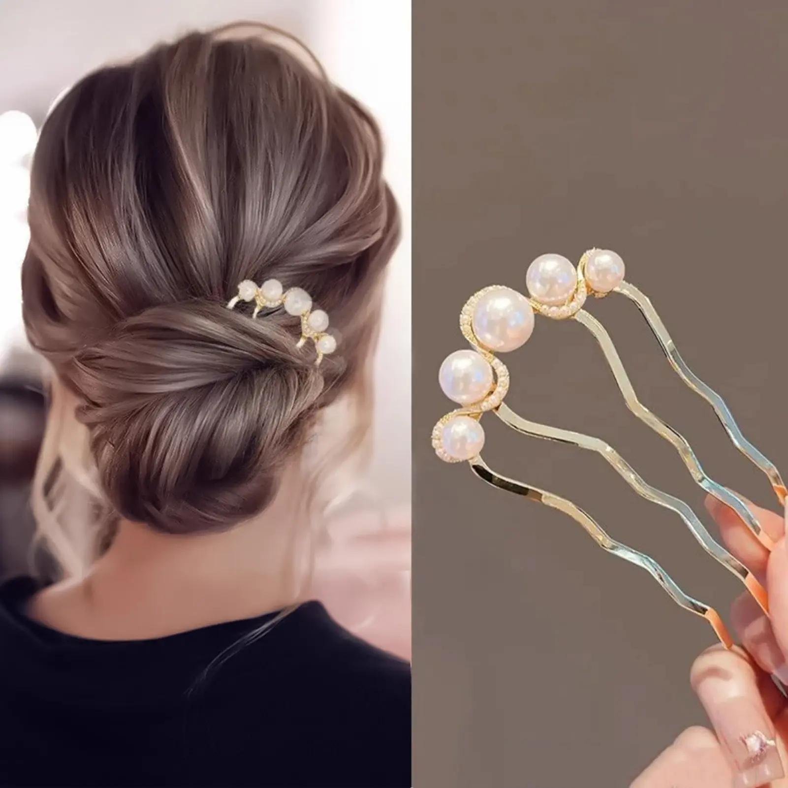 U Shaped Hairpin For Women Trendy Exquisite Pearl Hair Stick Elegant Jewelry Hair Pin Girls Trendy Daily Life Hair Accessories