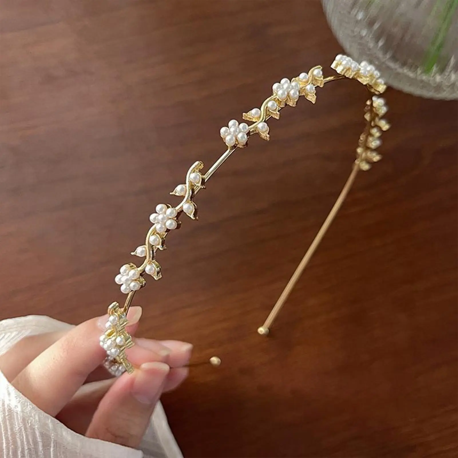 Elegant Fairy Headband For Women Sweety Romantic Forest Style Pearl Flower Headband Exquisite Trendy Jewelry Hair Accessories