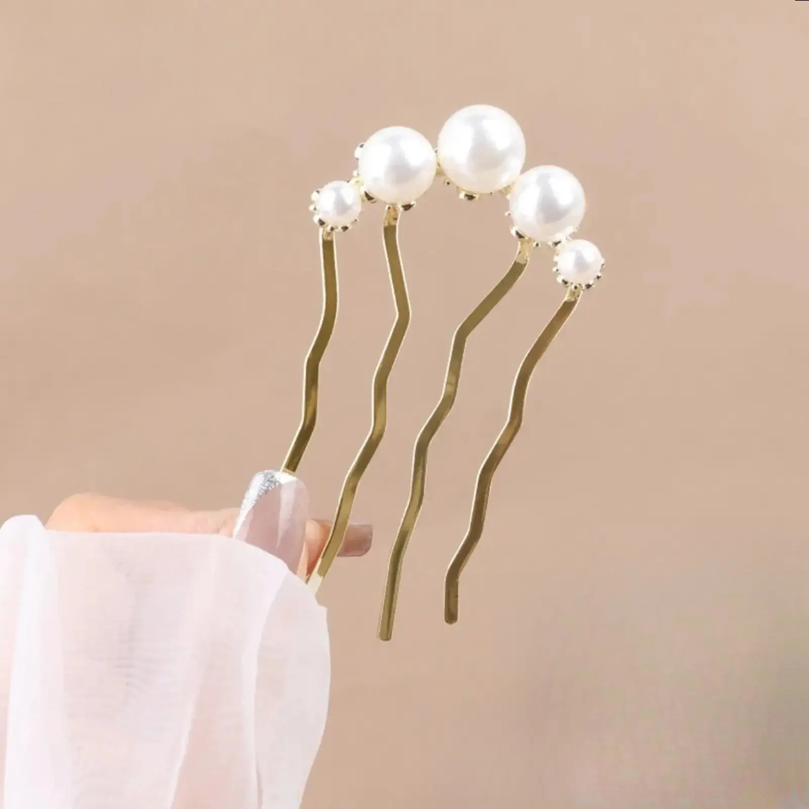 U Shaped Hairpin For Women Trendy Exquisite Pearl Hair Stick Elegant Jewelry Hair Pin Girls Trendy Daily Life Hair Accessories