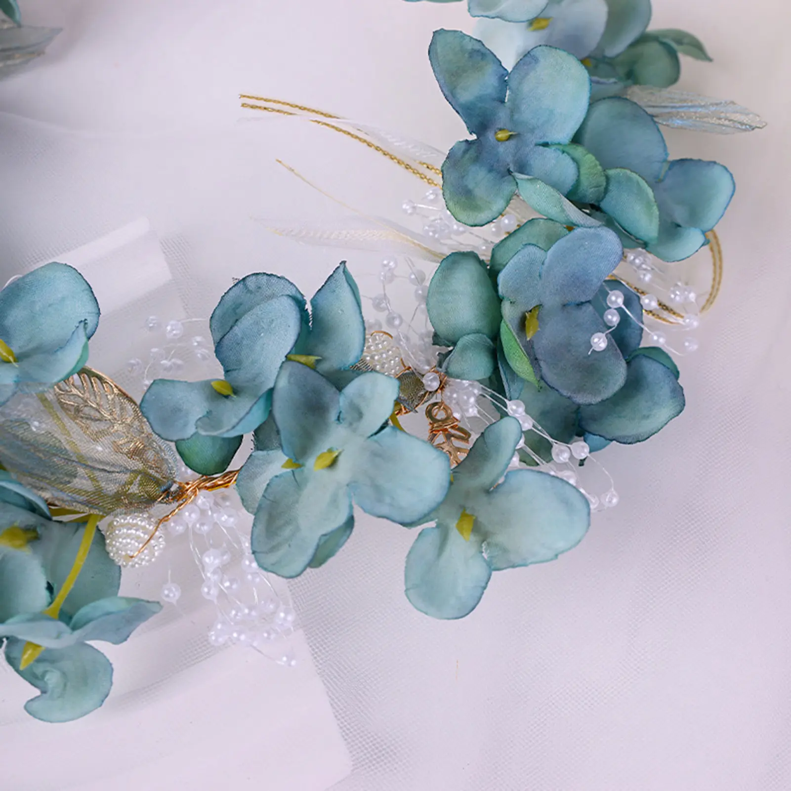 Handmade Flower Crown For Women Blue Forest Floral Wreath Headband Sweety Romantic Hair Accessories Girls Photography Props