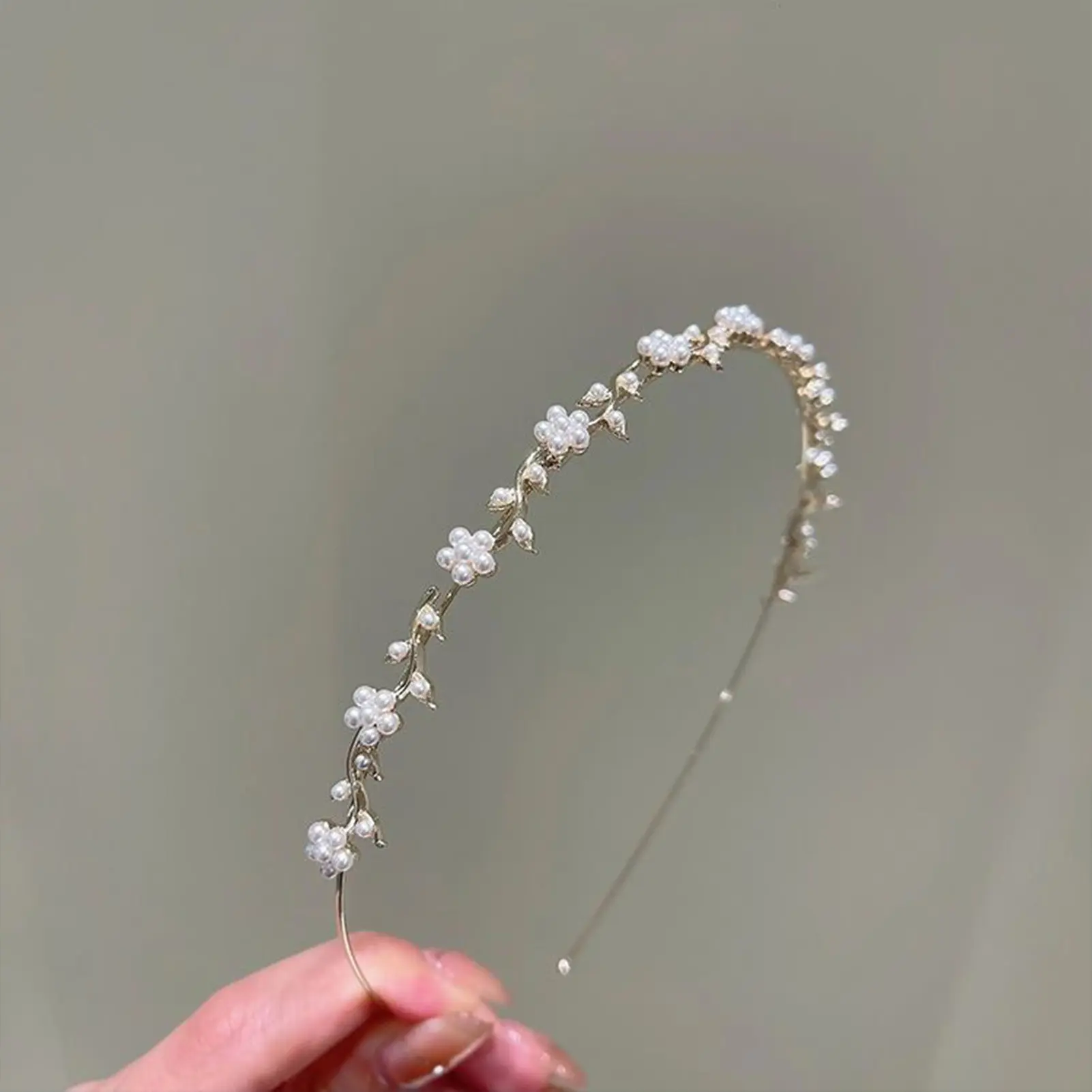 Elegant Fairy Headband For Women Sweety Romantic Forest Style Pearl Flower Headband Exquisite Trendy Jewelry Hair Accessories