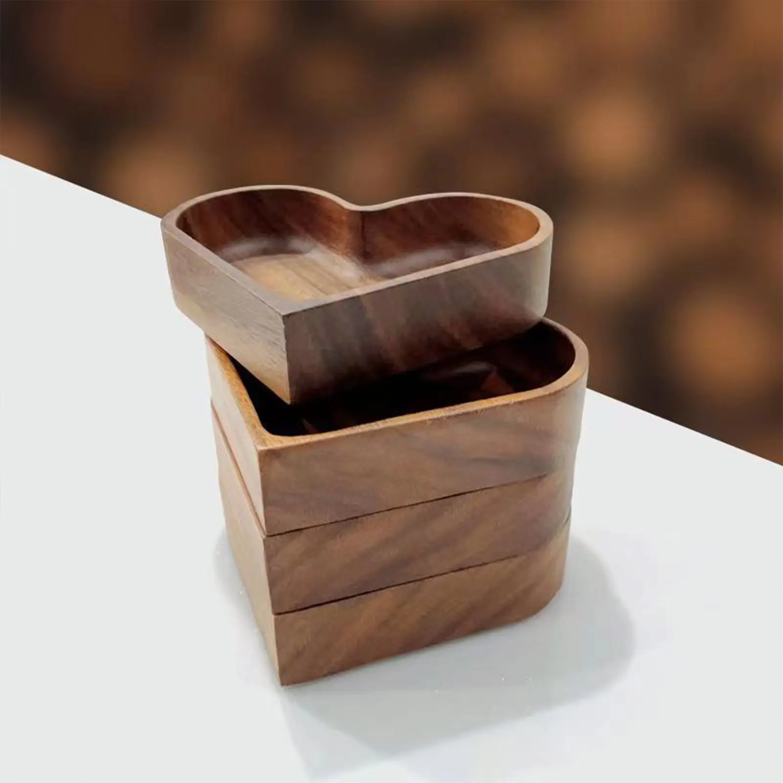 Solid Wood Tray Creative Heart Shaped Walnut Tray For Nuts Fruits Candies Desserts Snacks Jewelry Accessory Home Storage Tray
