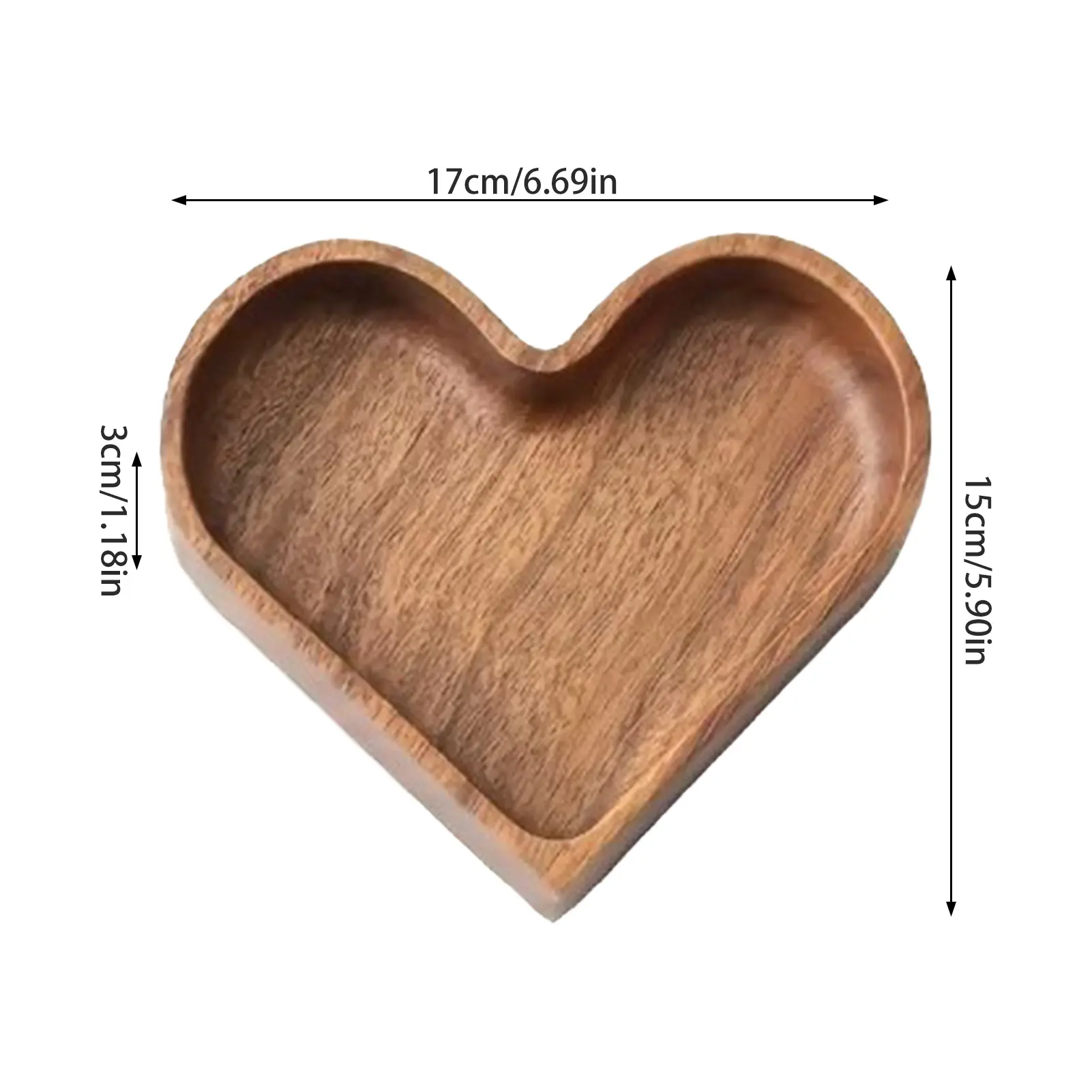Solid Wood Tray Creative Heart Shaped Walnut Tray For Nuts Fruits Candies Desserts Snacks Jewelry Accessory Home Storage Tray