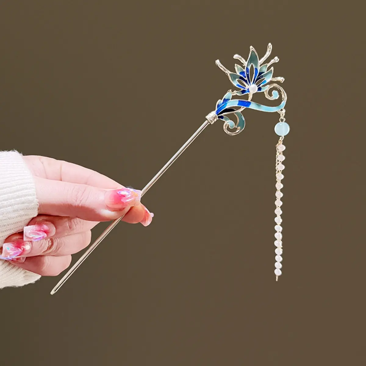 New Chinese Style Hairpin Elegant Cloisonne Flower Hair Stick For Women Vintage Exquisite Hanfu Hair Accessory Girl Hair Pins
