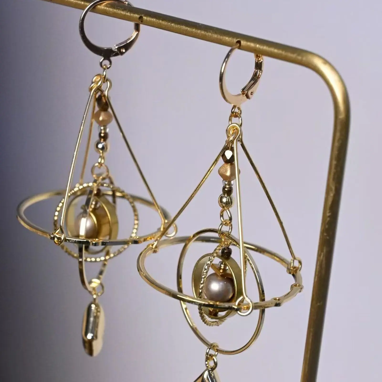 Creative Star Orbit Earrings For Women Heliometer Geometric Dangle Earrings Trendy Metal Ear Ring Fashion Jewelry Ear Accessory