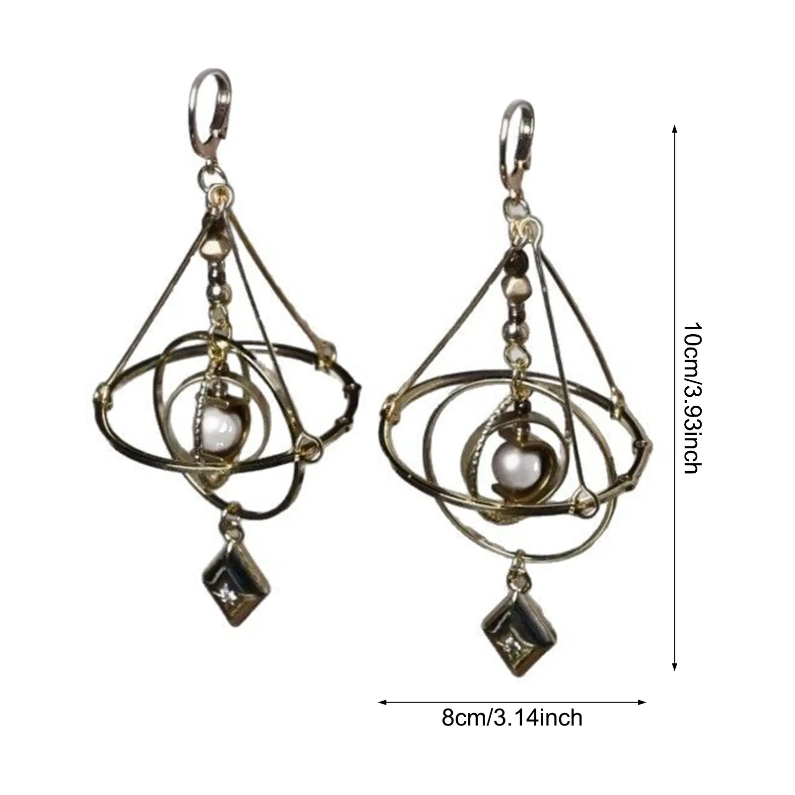 Creative Star Orbit Earrings For Women Heliometer Geometric Dangle Earrings Trendy Metal Ear Ring Fashion Jewelry Ear Accessory