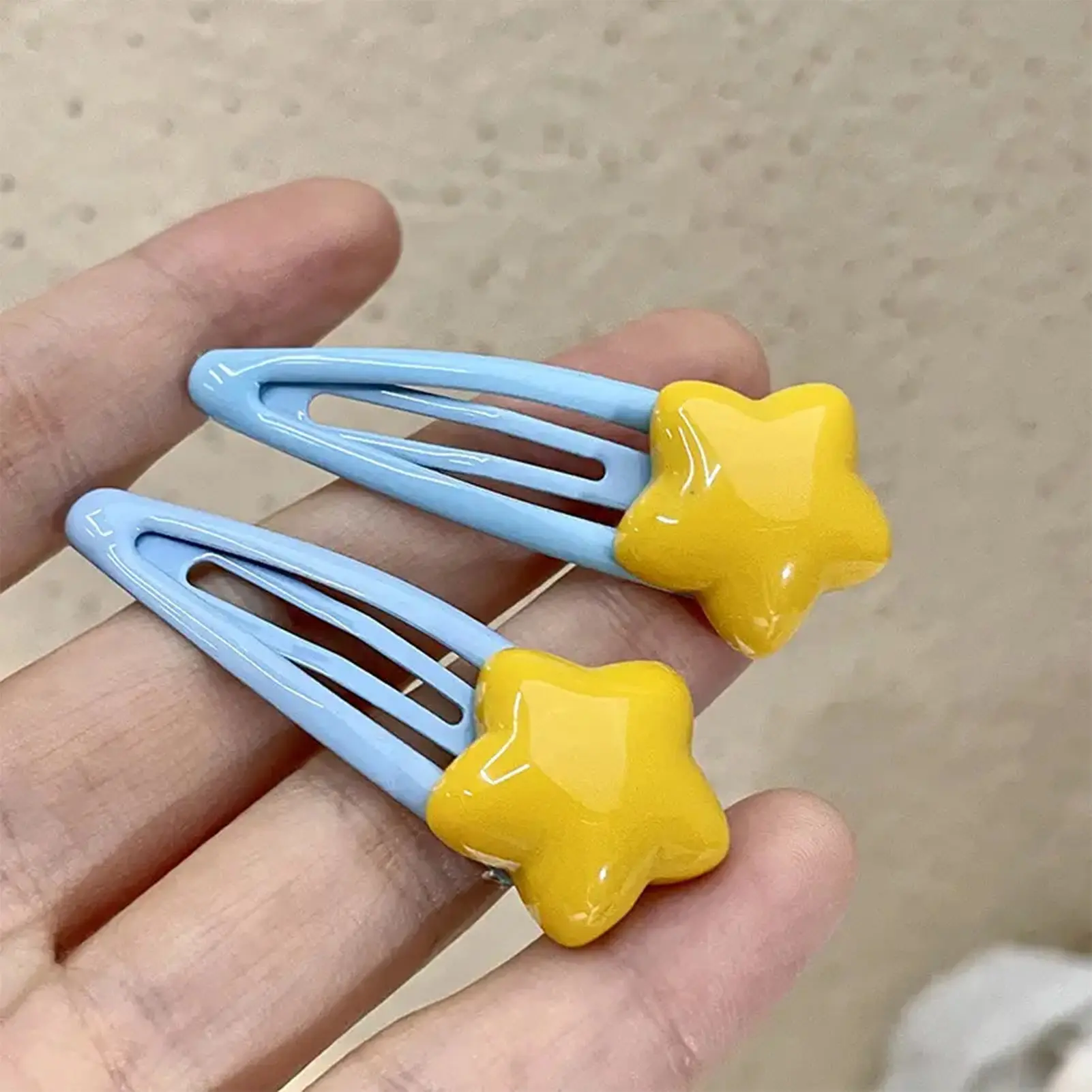 1/5/10/20pcs Hair Clips For Women Dopamine Yellow Blue Star BB Hair Clip Y2K Style Cute Hairpin Fashionab Girls Hair Accessories