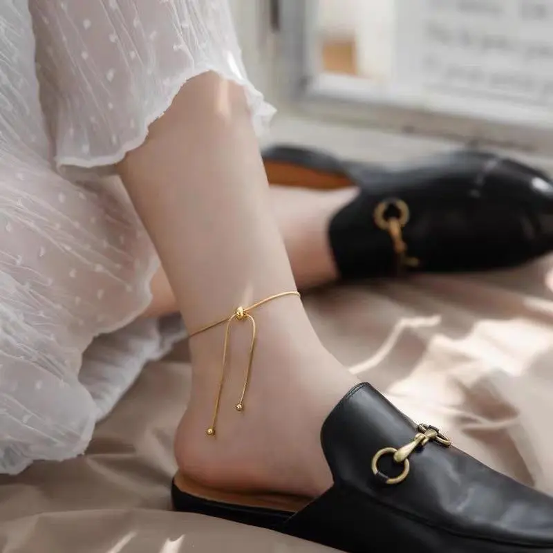 Trendy Light Luxury Anklet For Women Elegant Heart Butterfly Design Titanium Steel Bracelets Non Fading Foot Decor Accessories