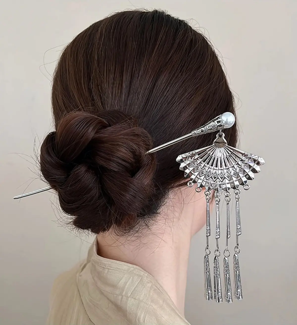 Elegant Women's Hairpin Antique Silver Butterfly Tassel Hair Stick Vintage Chinese Style Metal Jewelry Hair Accessories Hairpins