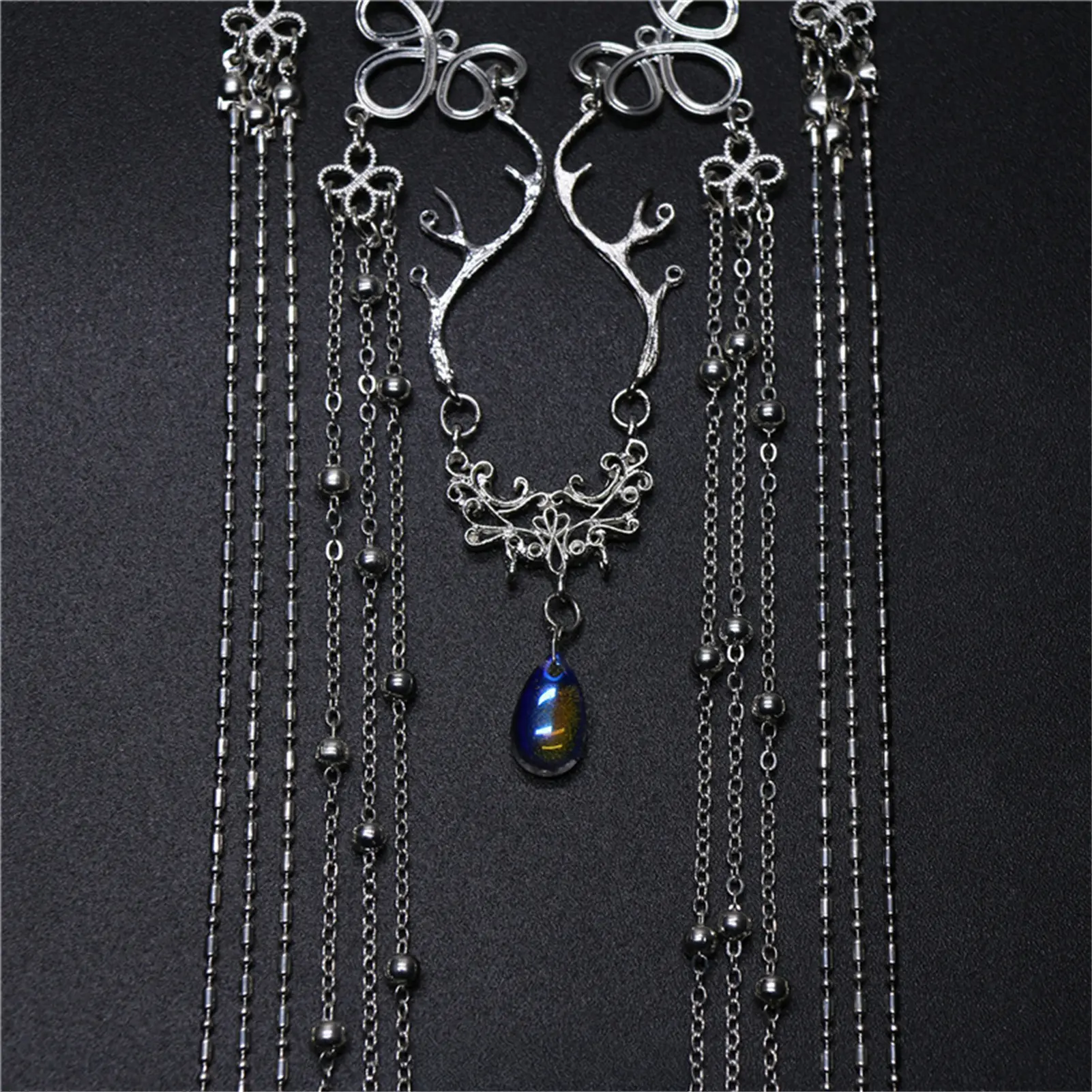 Fairy Crystal Headband For Women Western Region Style Eyebrow Chain Ancient Style Hanfu Forehead Decoration Hair Accessories
