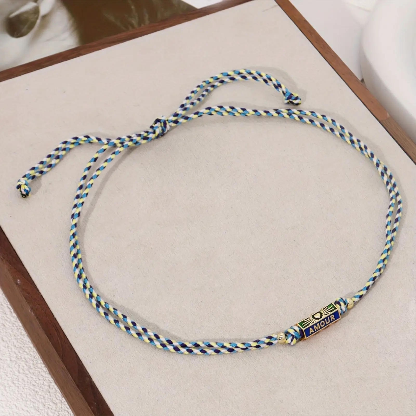 Bohemian Style Colored Rope Necklace For Women Simple Retro Love Colored Couple Necklace Trendy Neck Ornament Neck Chain