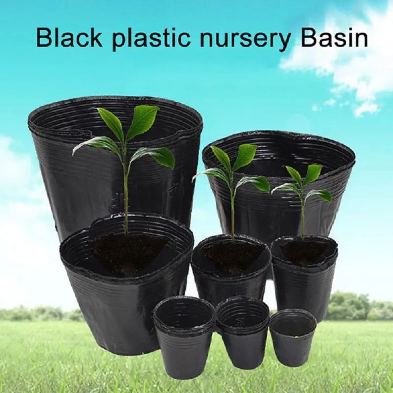 100pcs Nursery Pot Spring Seed Germination Flowerpot Thickened Black Plastic Seedling Pot Nutritional Bowl Gardening Accessory