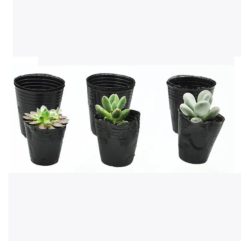100pcs Nursery Pot Spring Seed Germination Flowerpot Thickened Black Plastic Seedling Pot Nutritional Bowl Gardening Accessory